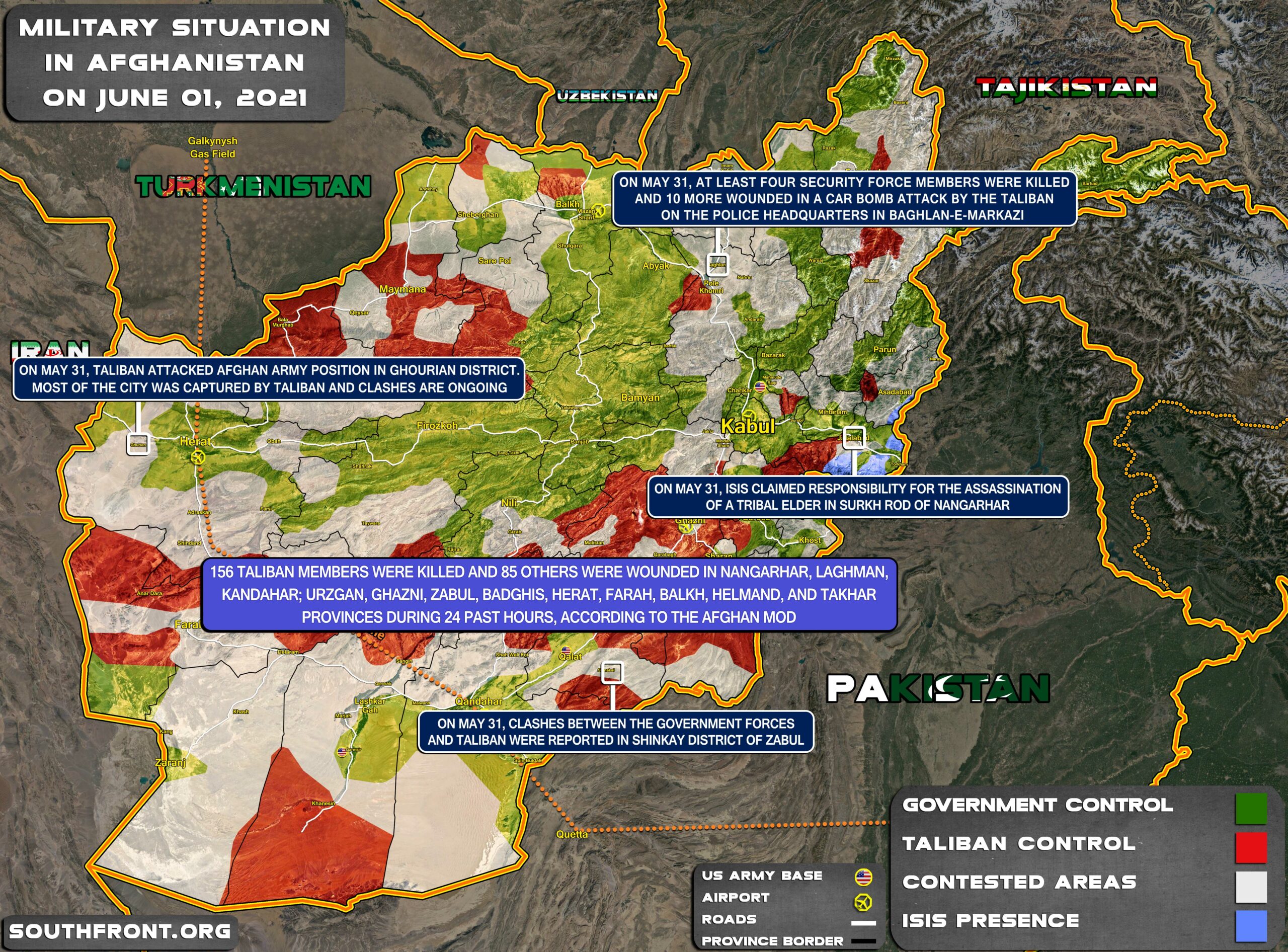 Military Situation In Afghanistan On June 1, 2021 (Map Update)