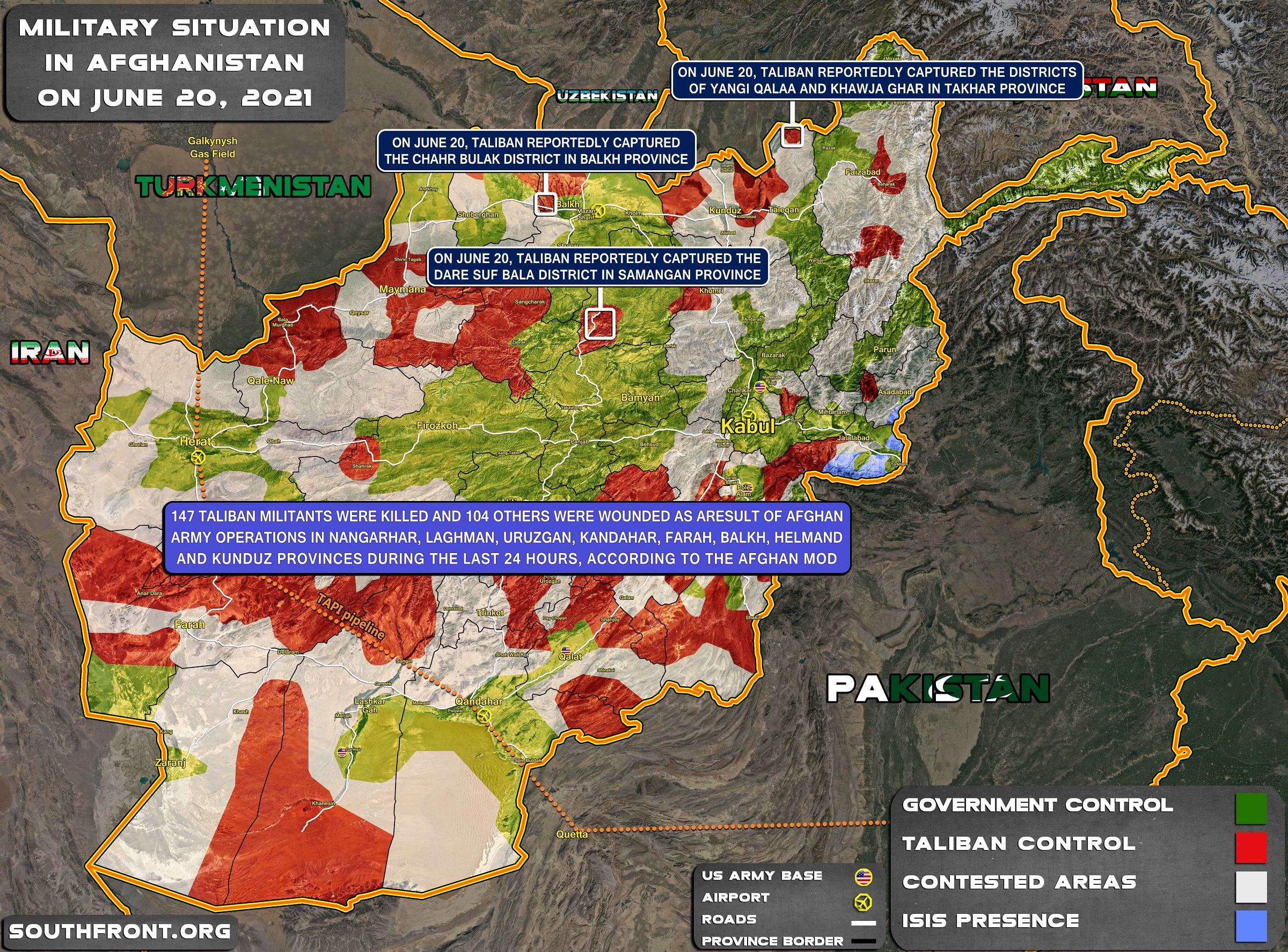 Military Situation In Afghanistan On June 20, 2021 (Map Update)