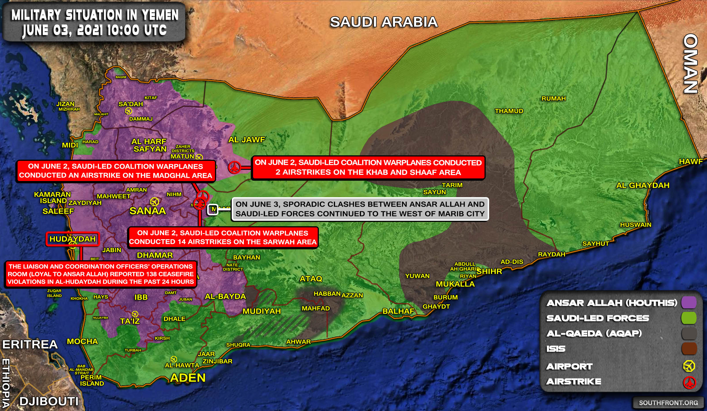 Military Situation In Yemen On June 3, 2021 (Map Update)