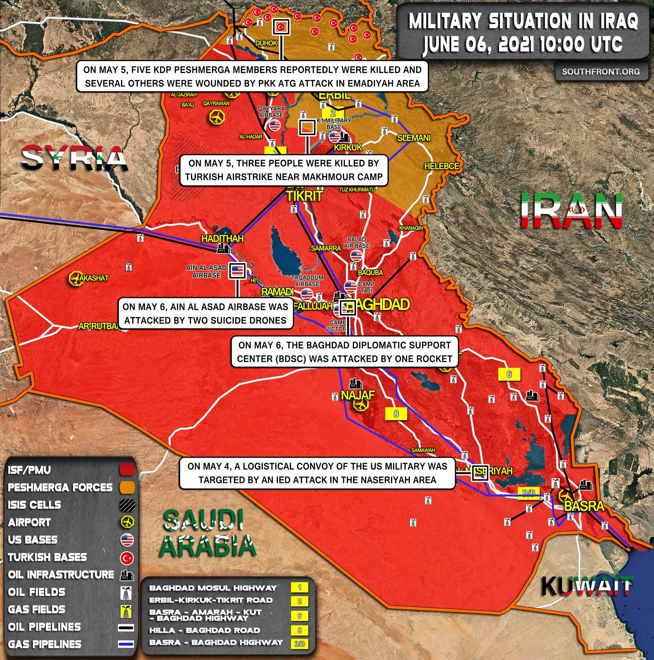 Military Situation In Iraq On June 6, 2021 (Map Update)