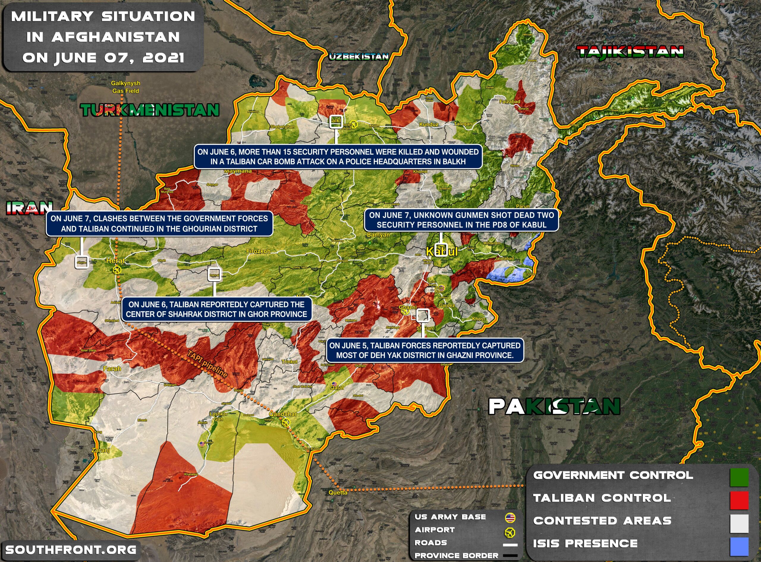 Military Situation In Afghanistan On June 7, 2021 (Map Update)