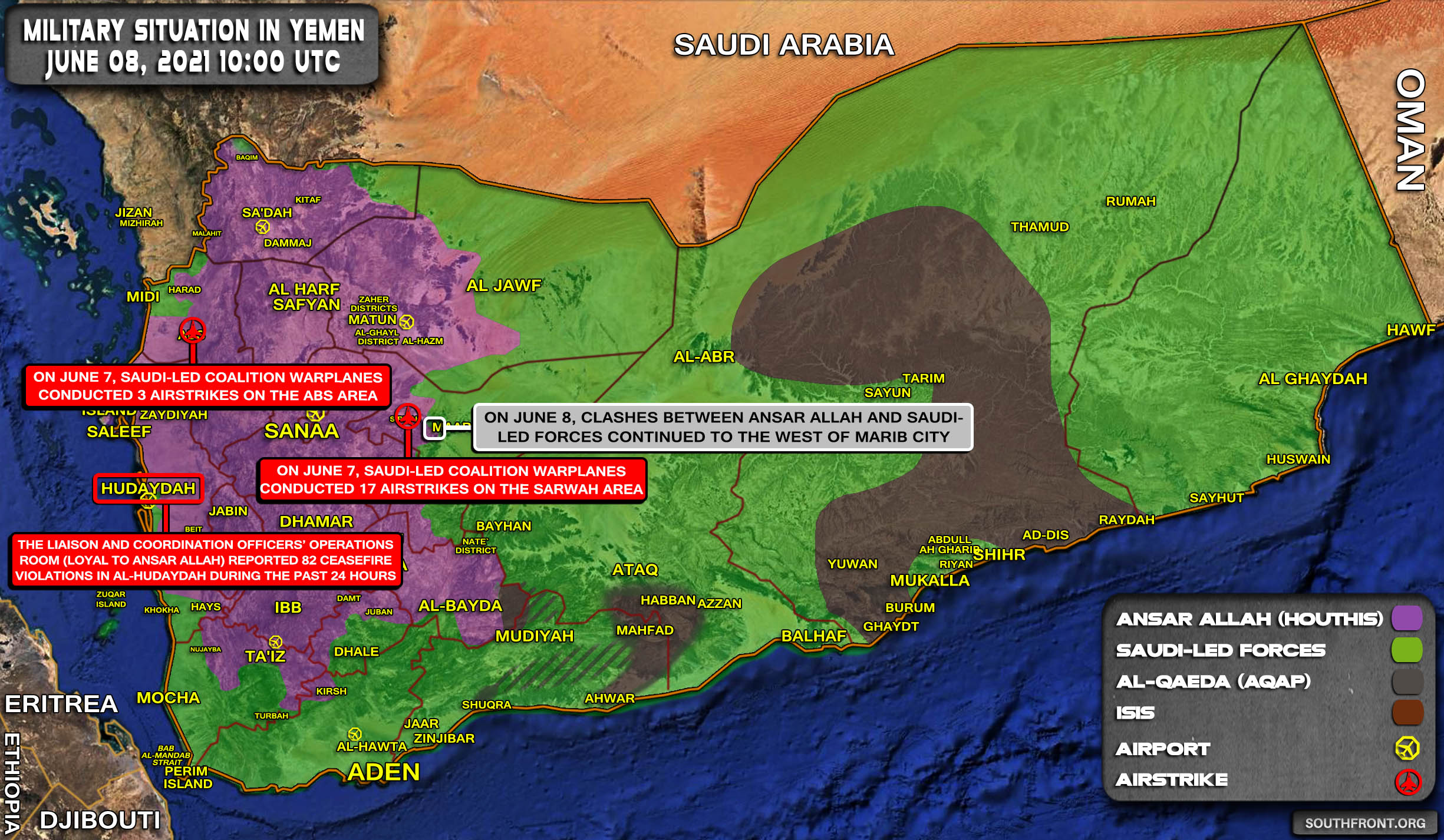 Military Situation In Yemen On June 8, 2021 (Map Update)