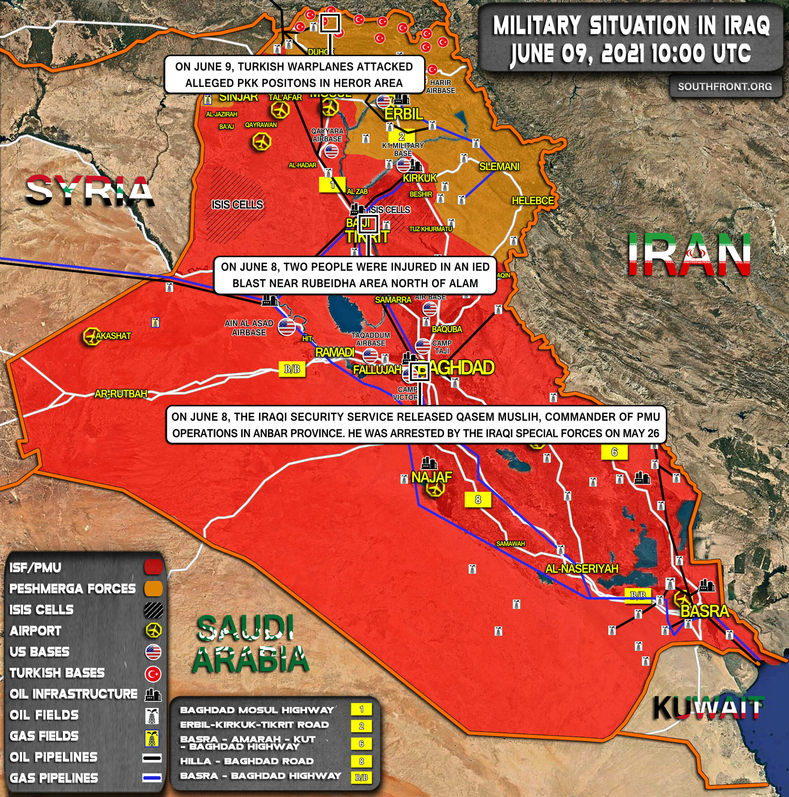 Military Situation In Iraq On June 9, 2021 (Map Update)