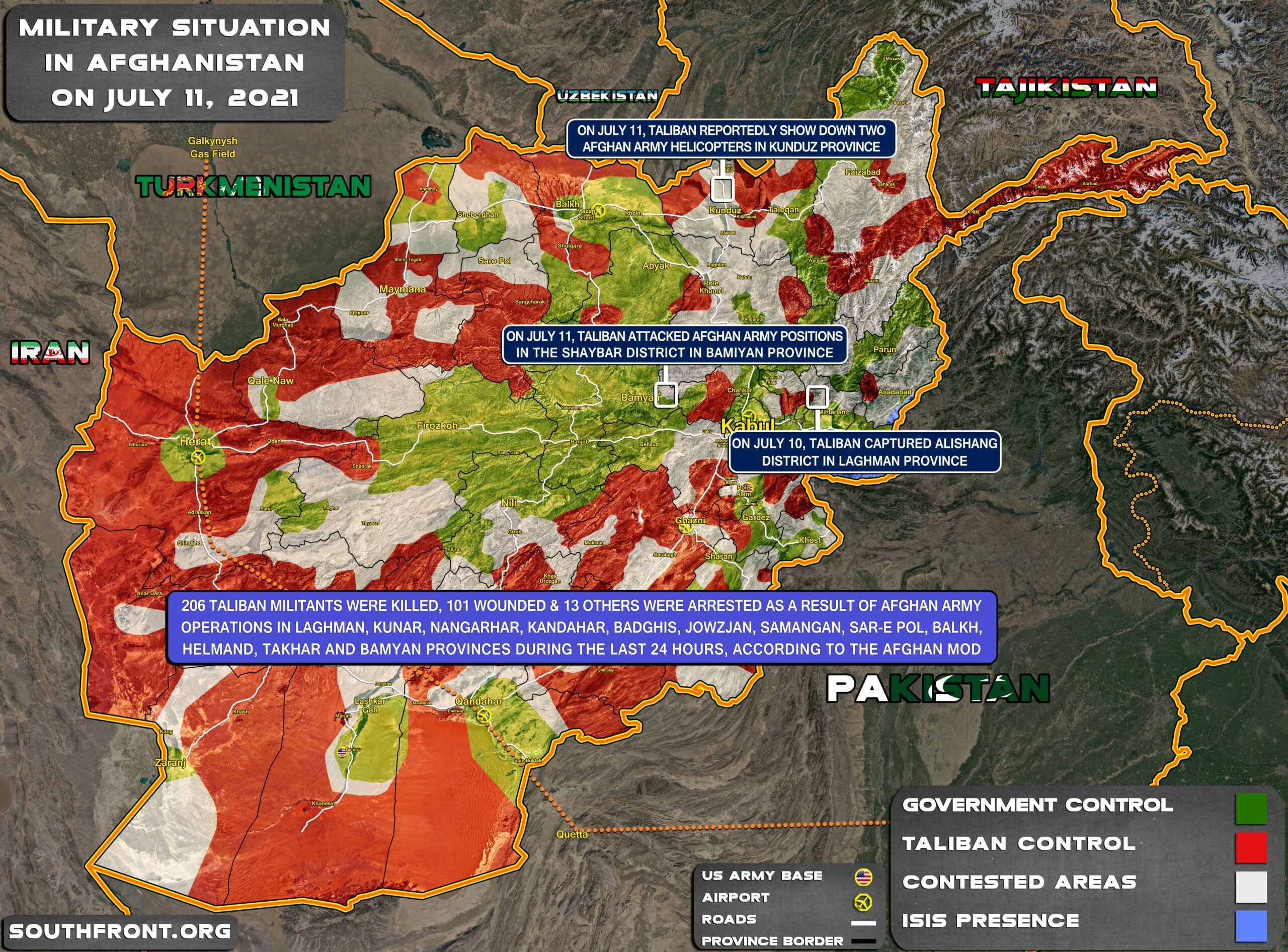 Military Situation In Afghanistan On July 11, 2021 (Map Update)