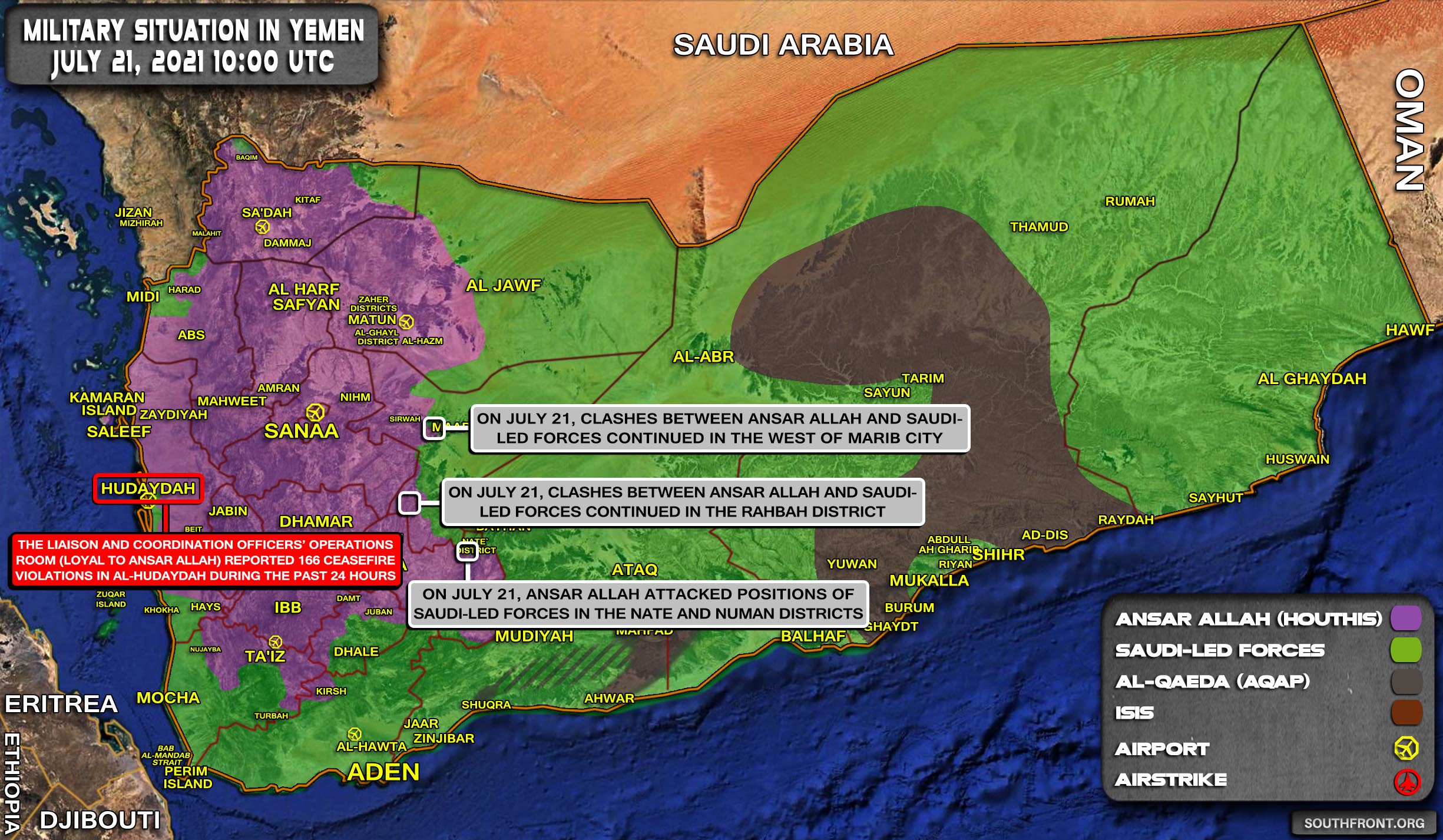 Military Situation In Yemen On July 21, 2021 (Map Update)