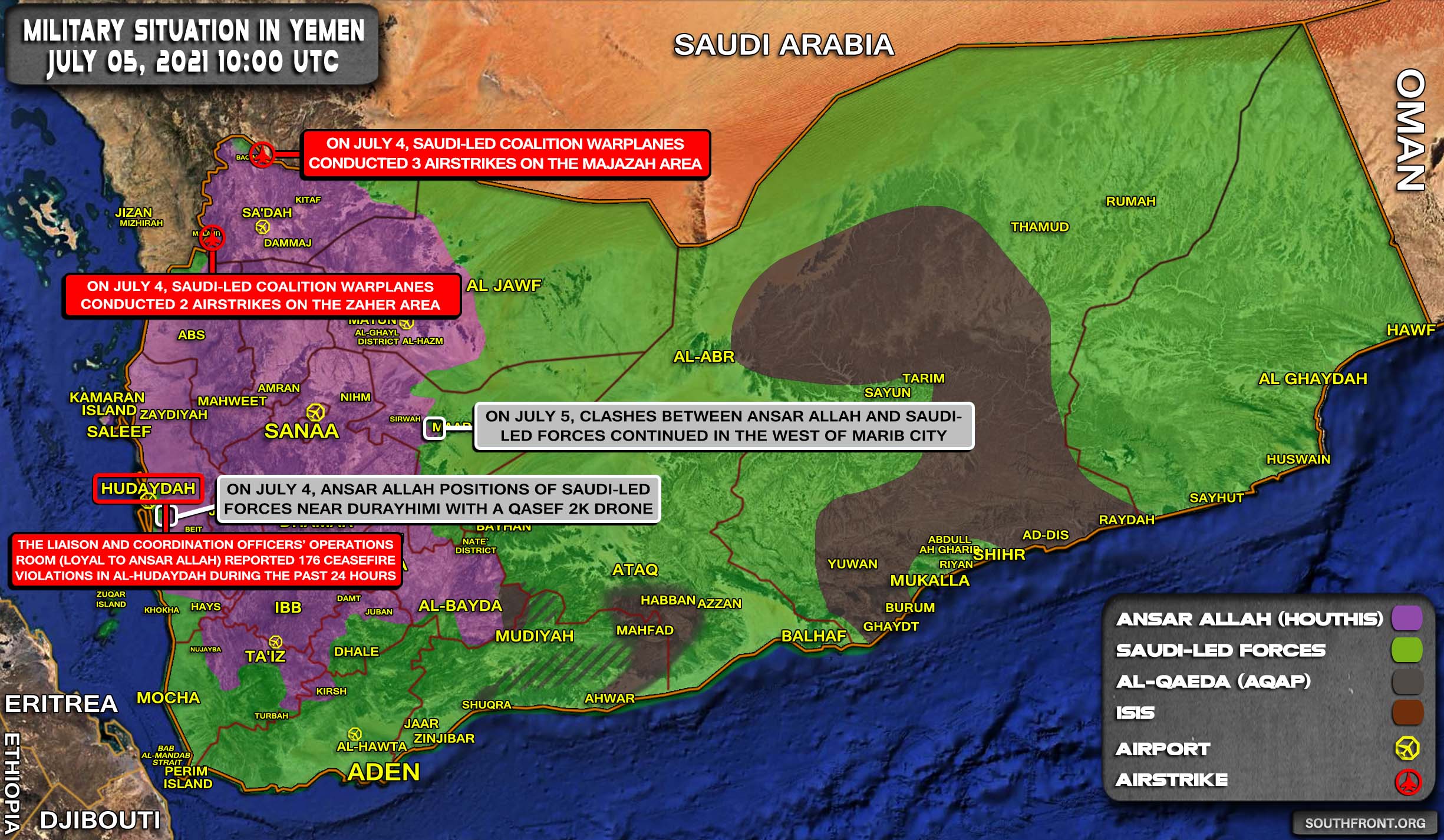 Military Situation In Yemen On July 5, 2021 (Map Update)