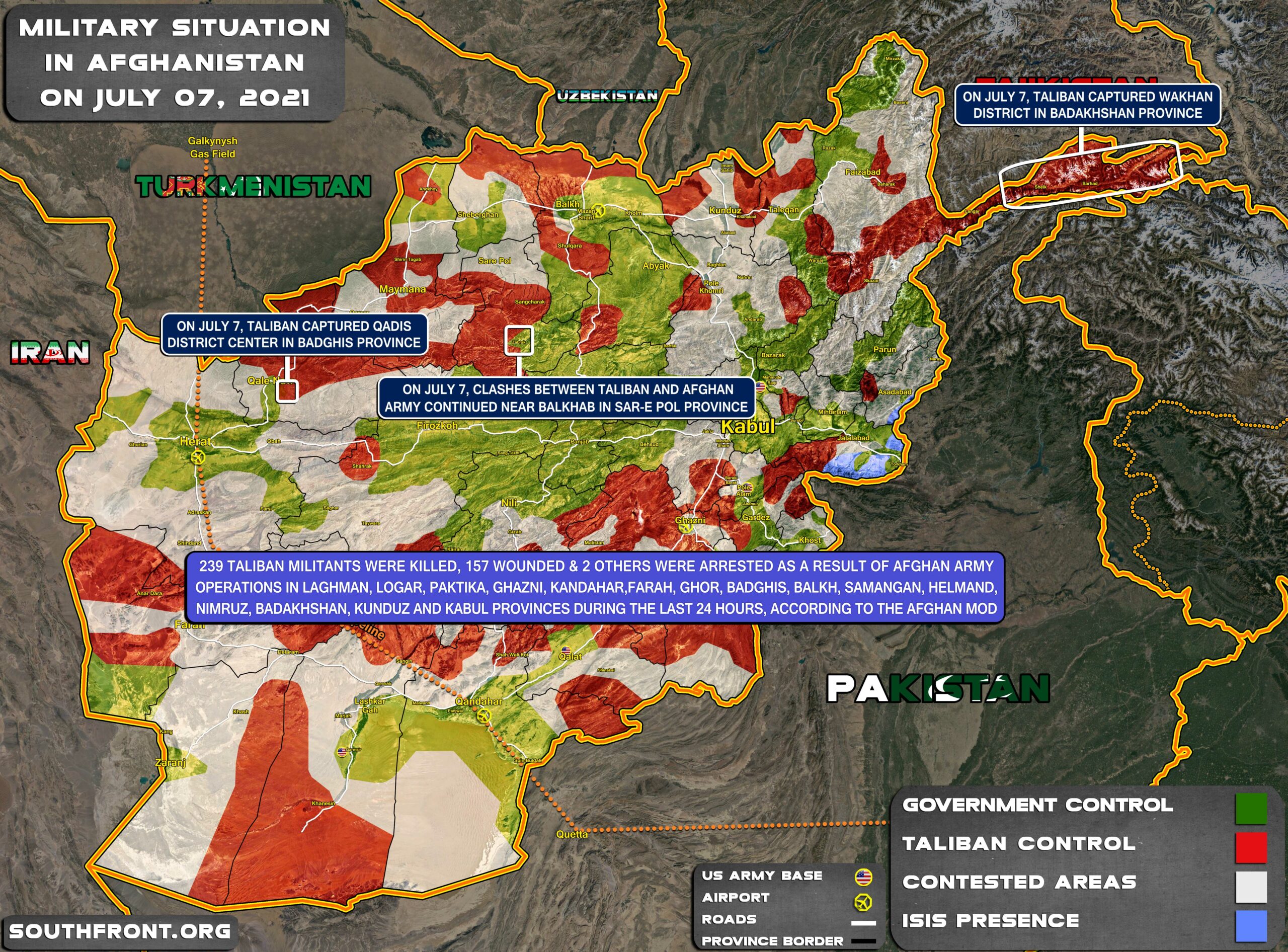 Military Situation In Afghanistan On July 7, 2021 (Map Update)