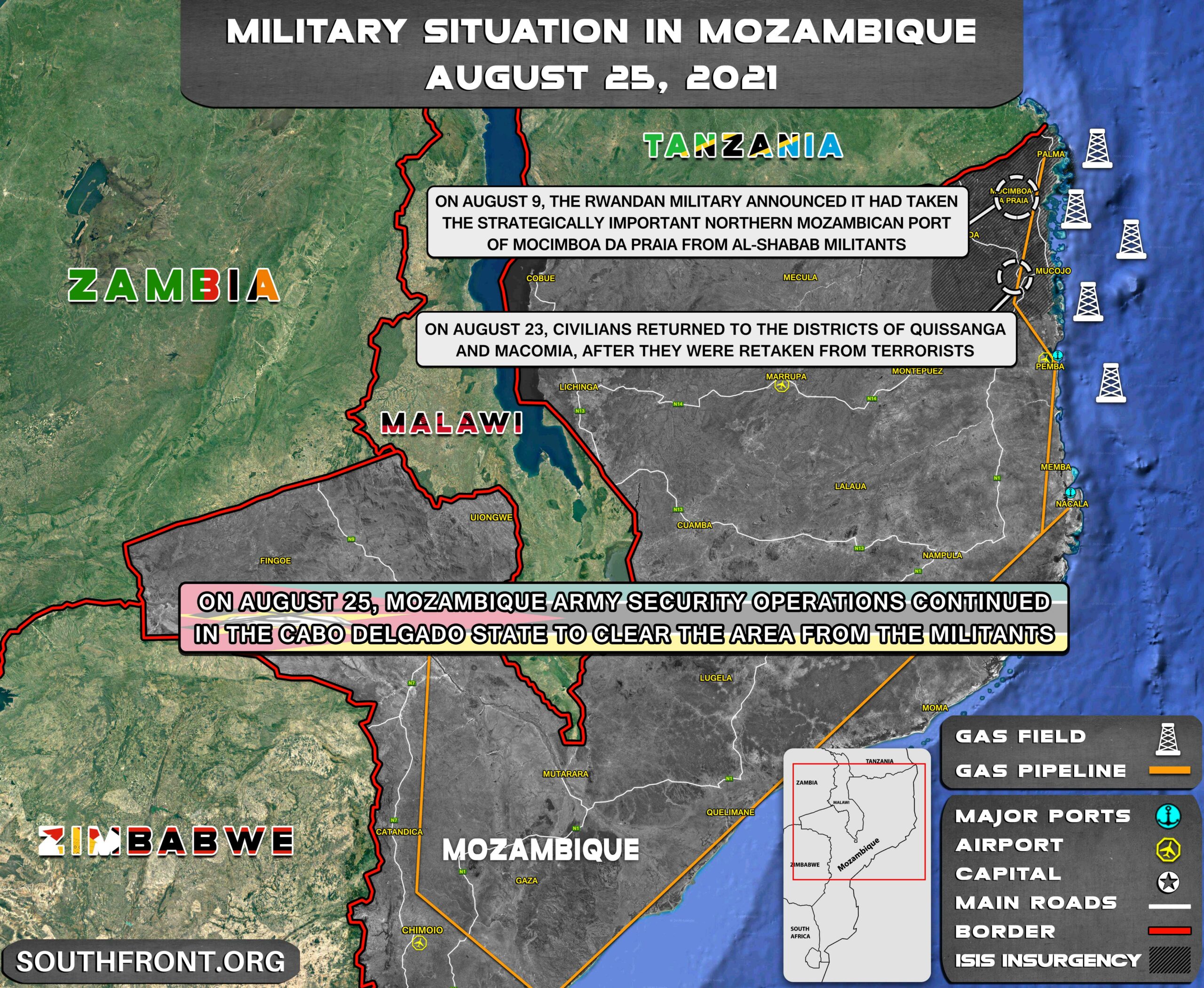 Military Situation In Mozambique On August 25, 2021 (Map Update)
