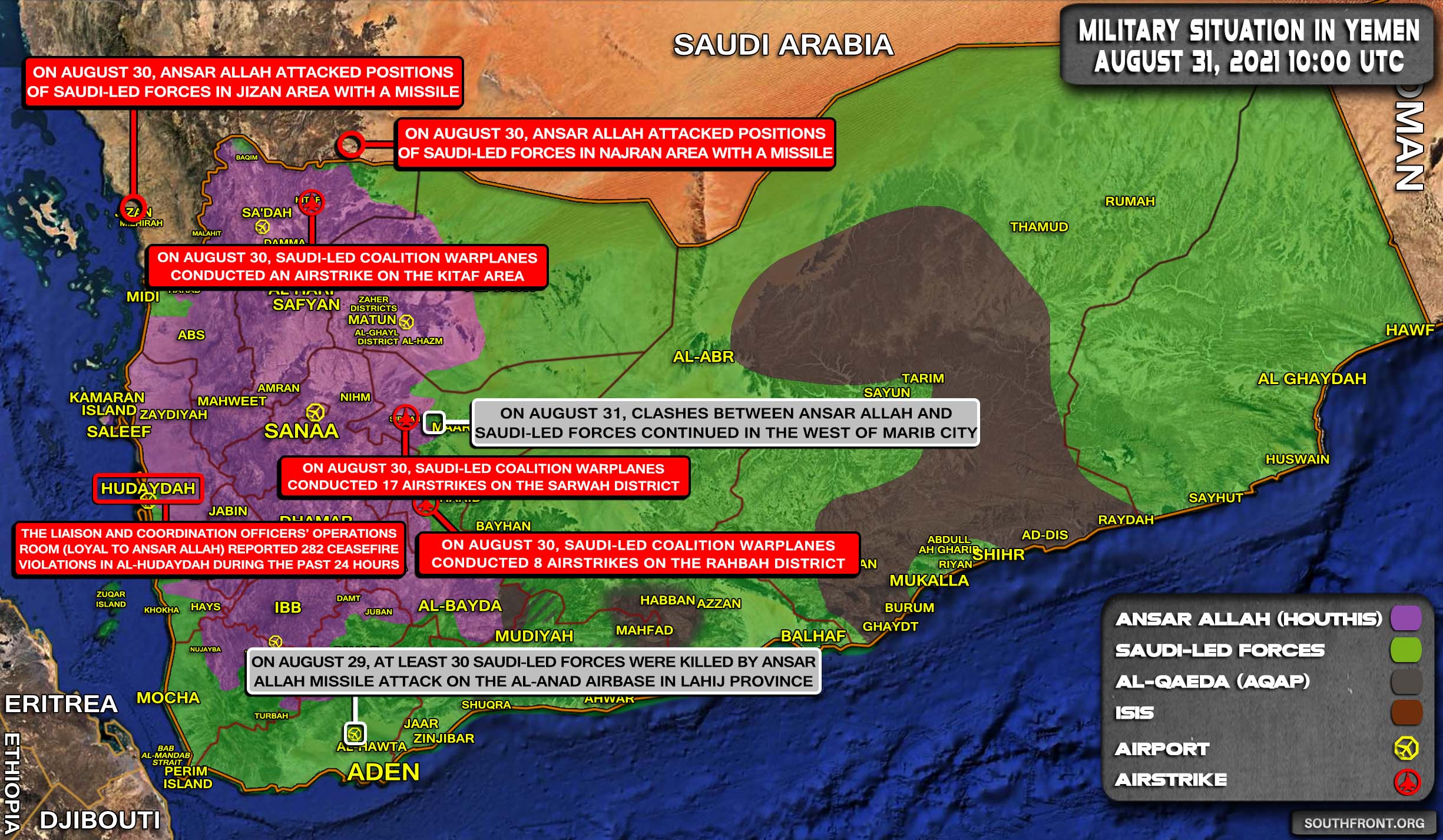 Hard Day For Saudi-Led Forces: Houthis Launched Several Attacks Both In Yemen And Saudi Arabia