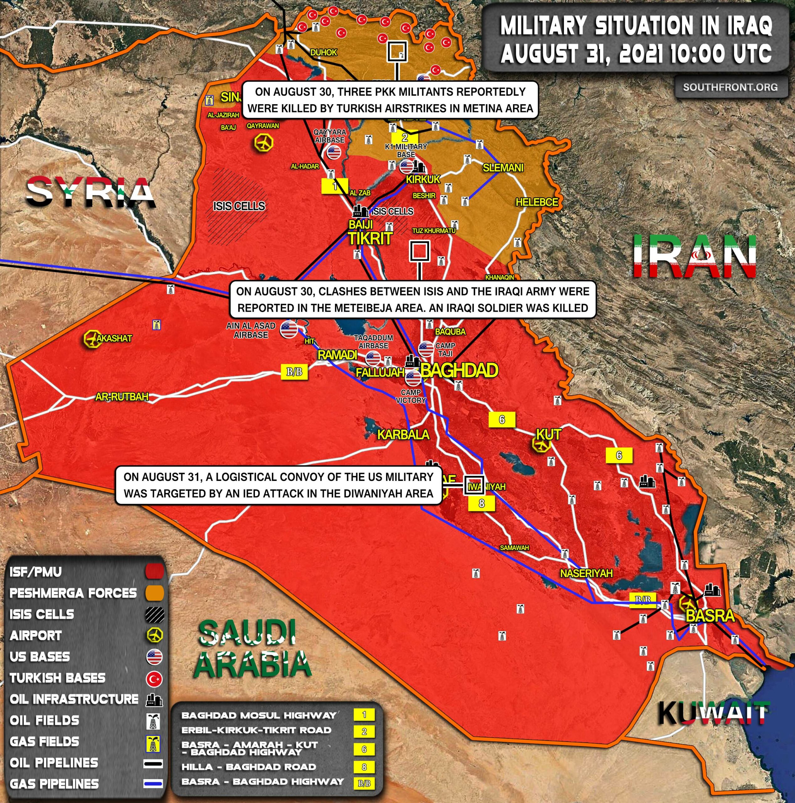 Military Situation In Iraq On August 31, 2021 (Map Update)