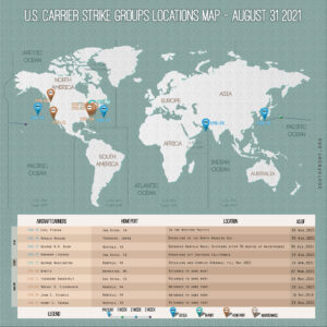Locations Of US Carrier Strike Groups – August 31, 2021