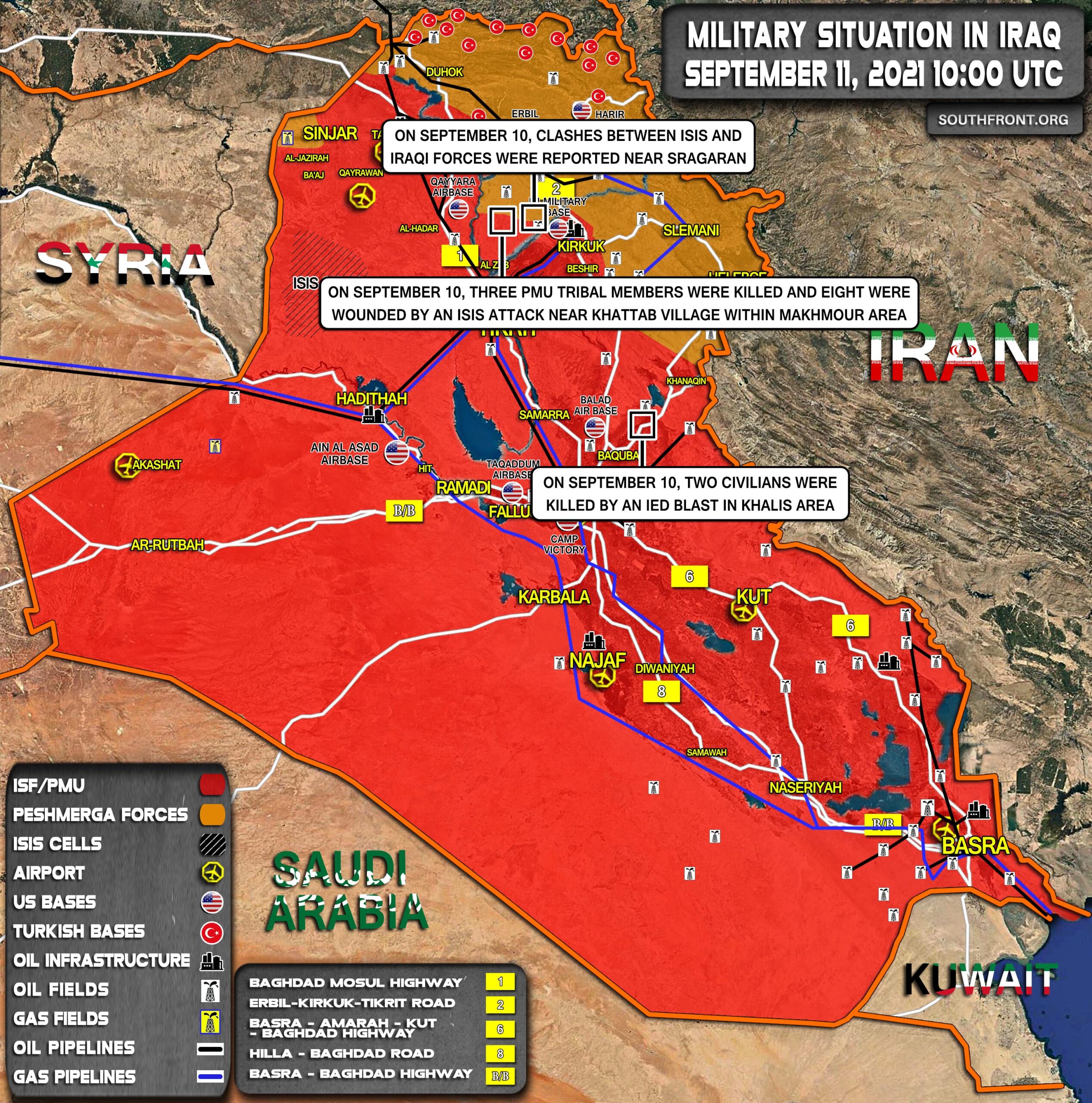 Military Situation In Iraq On September 11, 2021 (Map Update)