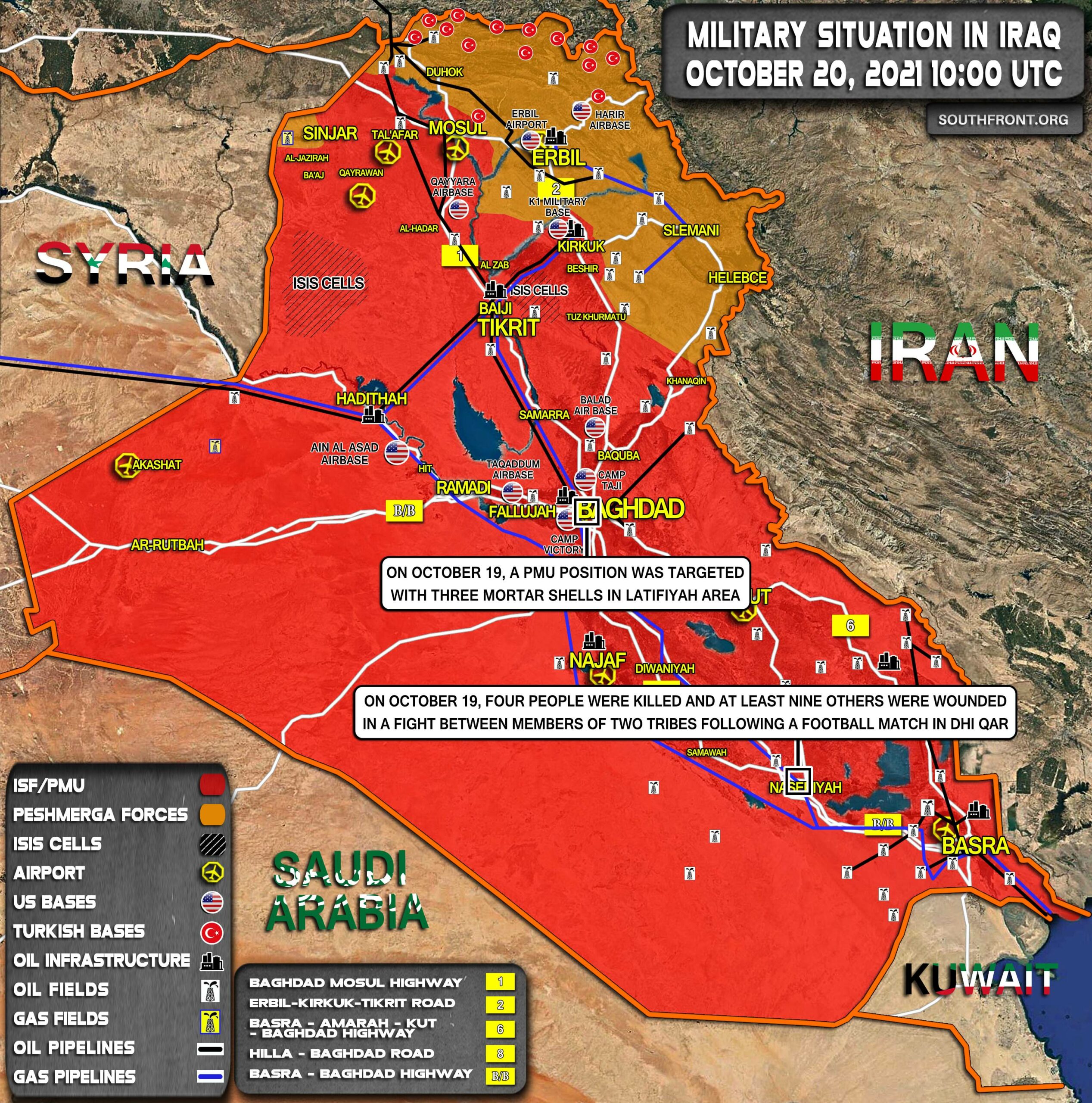 Military Situation In Iraq On October 20, 2021 (Map Update)