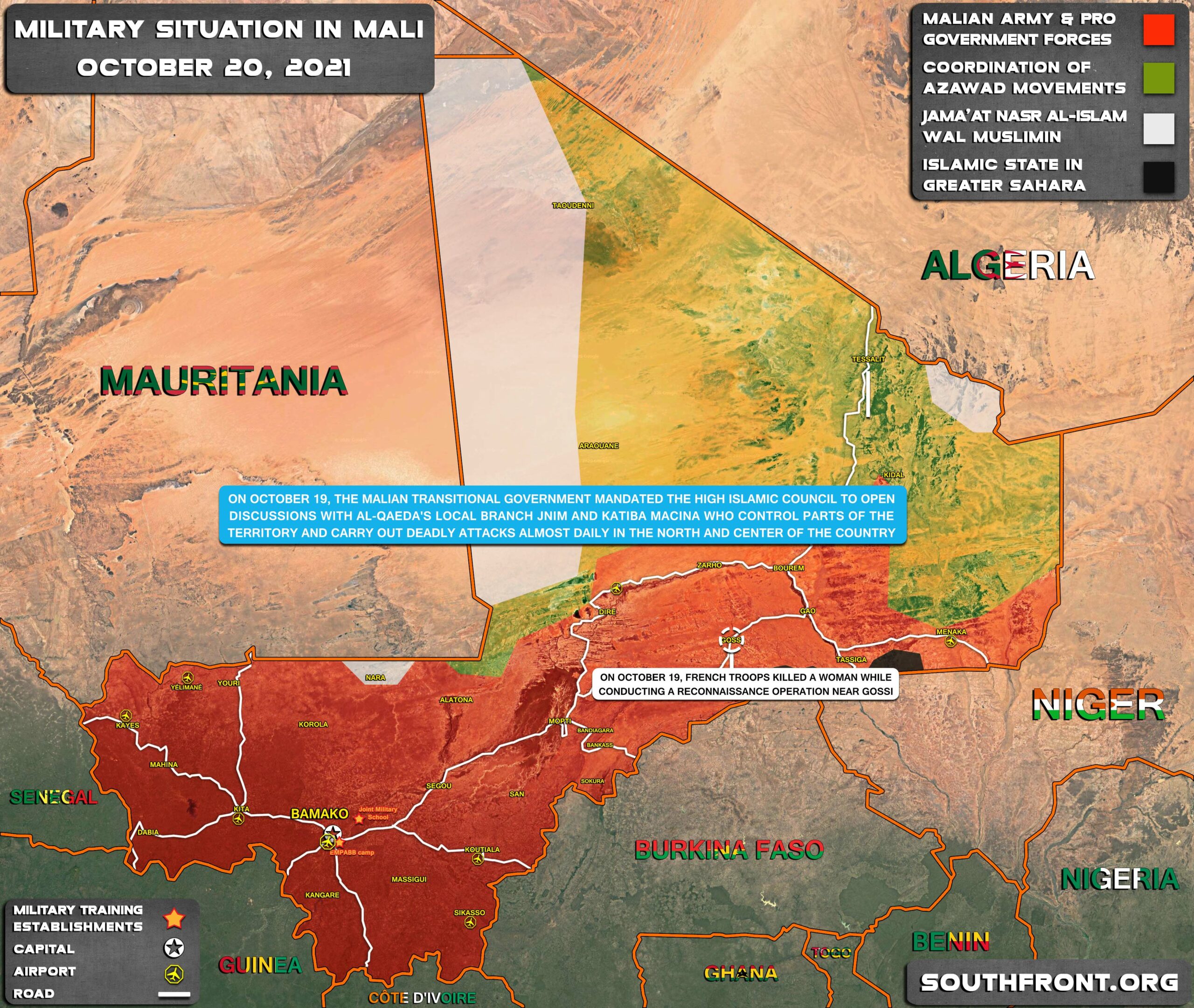 Military Situation In Mali On October 20, 2021 (Map Update)