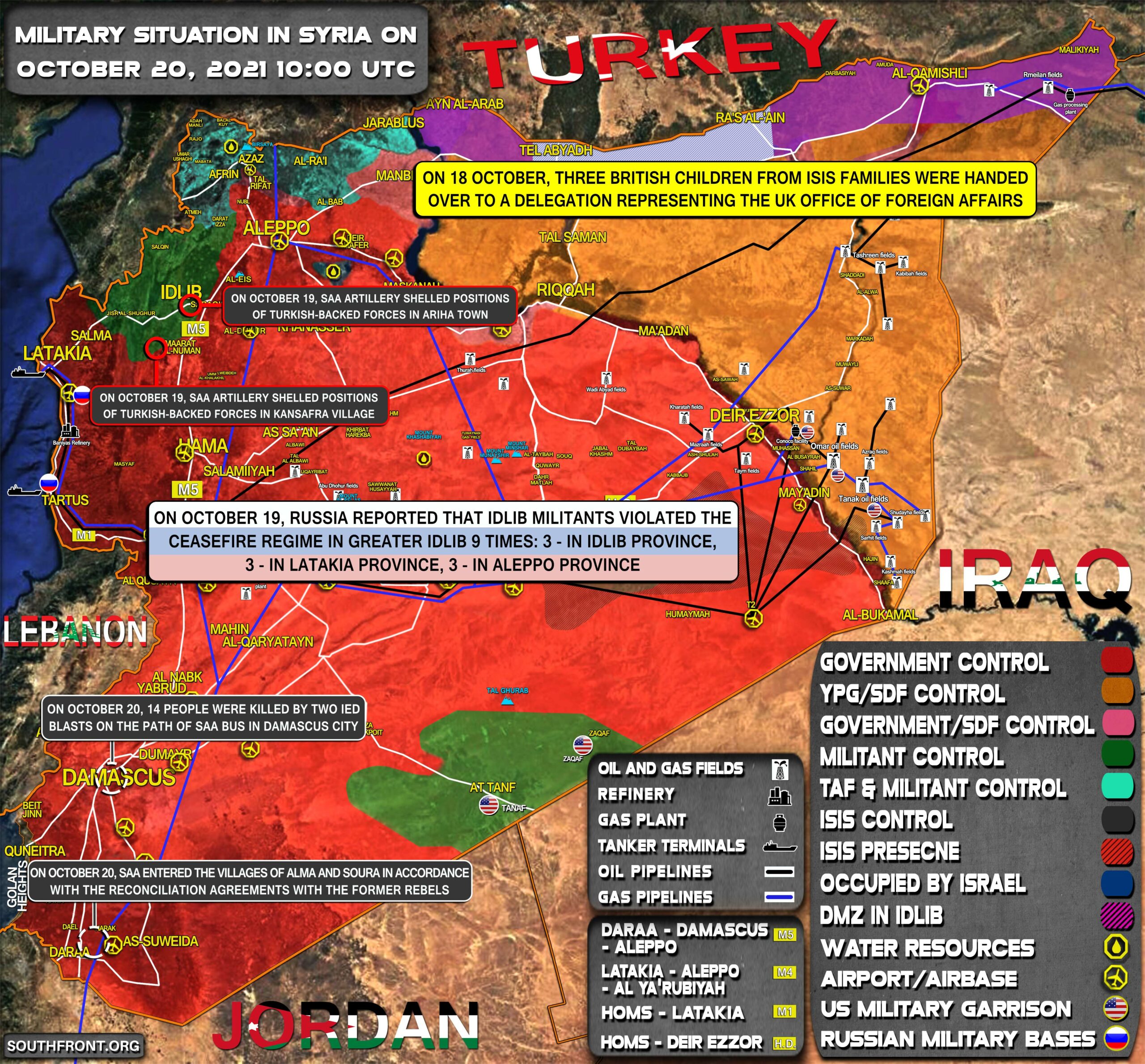Military Situation In Syria On October 20, 2021 (Map Update)