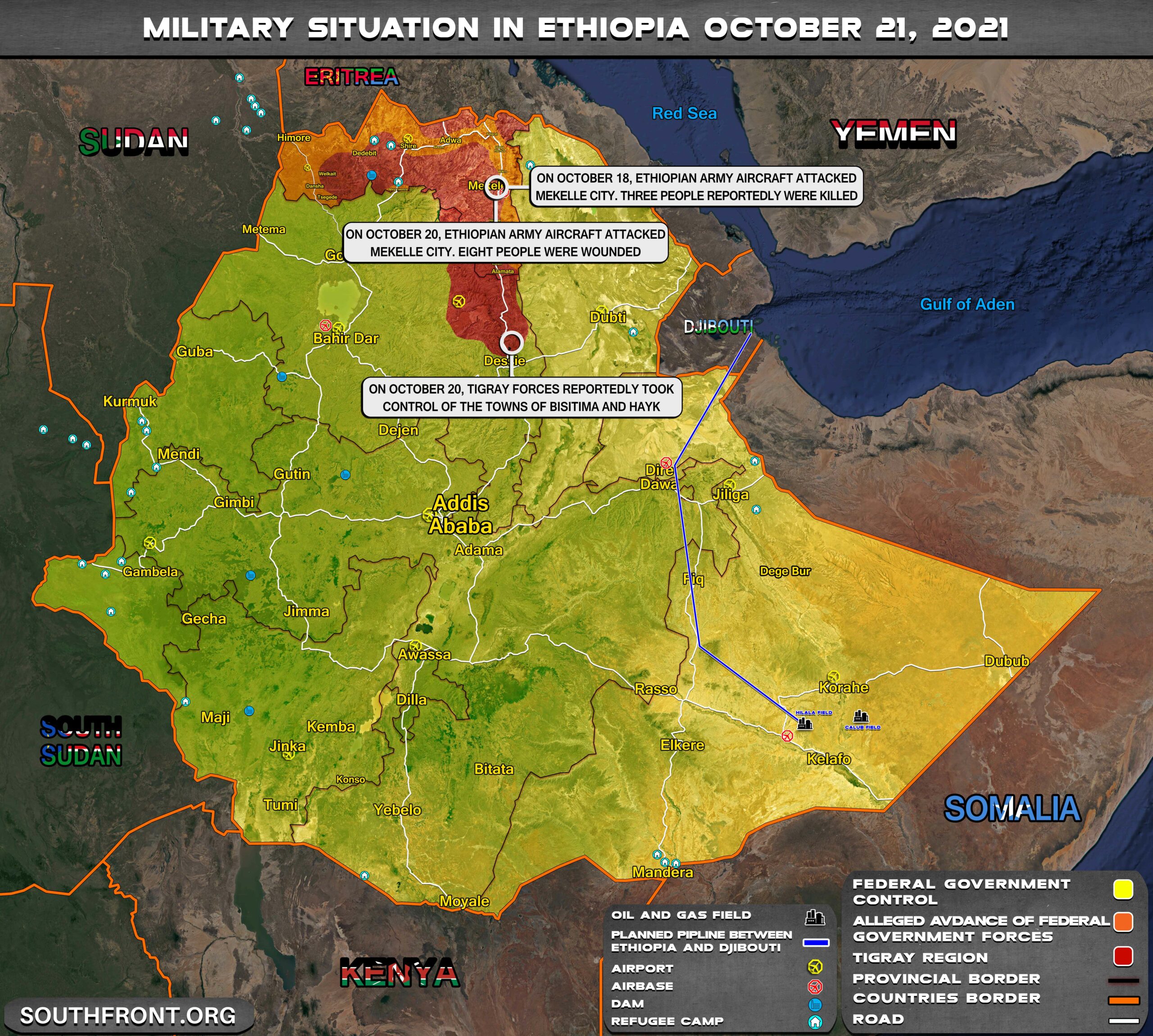 Military Situation In Ethiopia On October 21, 2021 (Map Update)