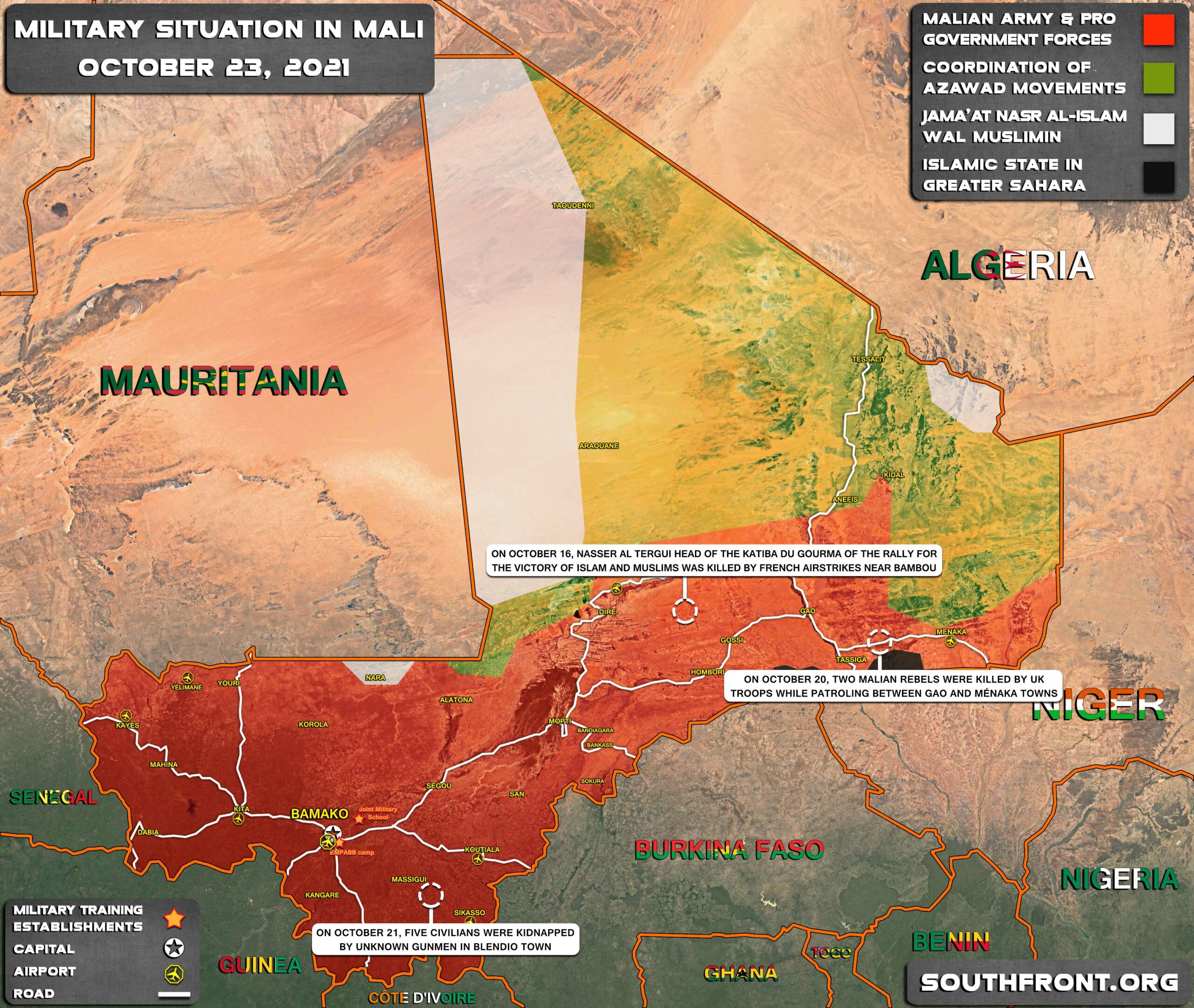 Military Situation In Mali On October 23, 2021 (Map Update)