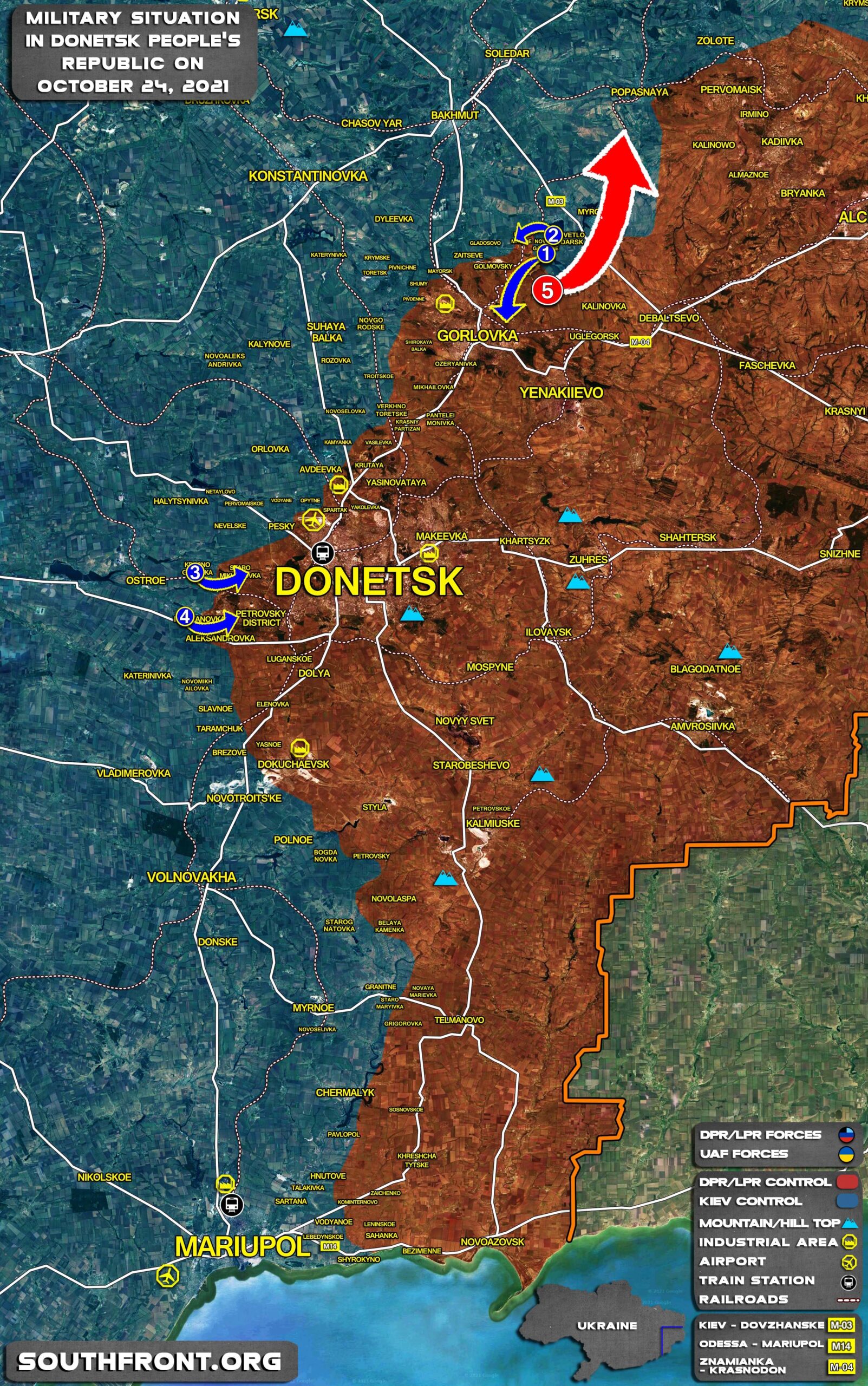 Military Situation In Donetsk People’s Republic On October 24, 2021 (Map Update)