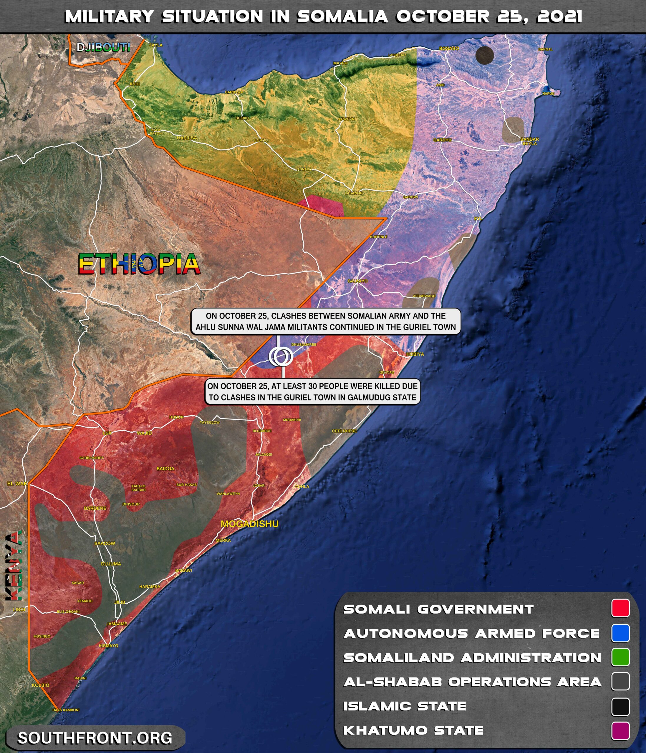 Military Situation In Somalia On October 25, 2021 (Map Update)