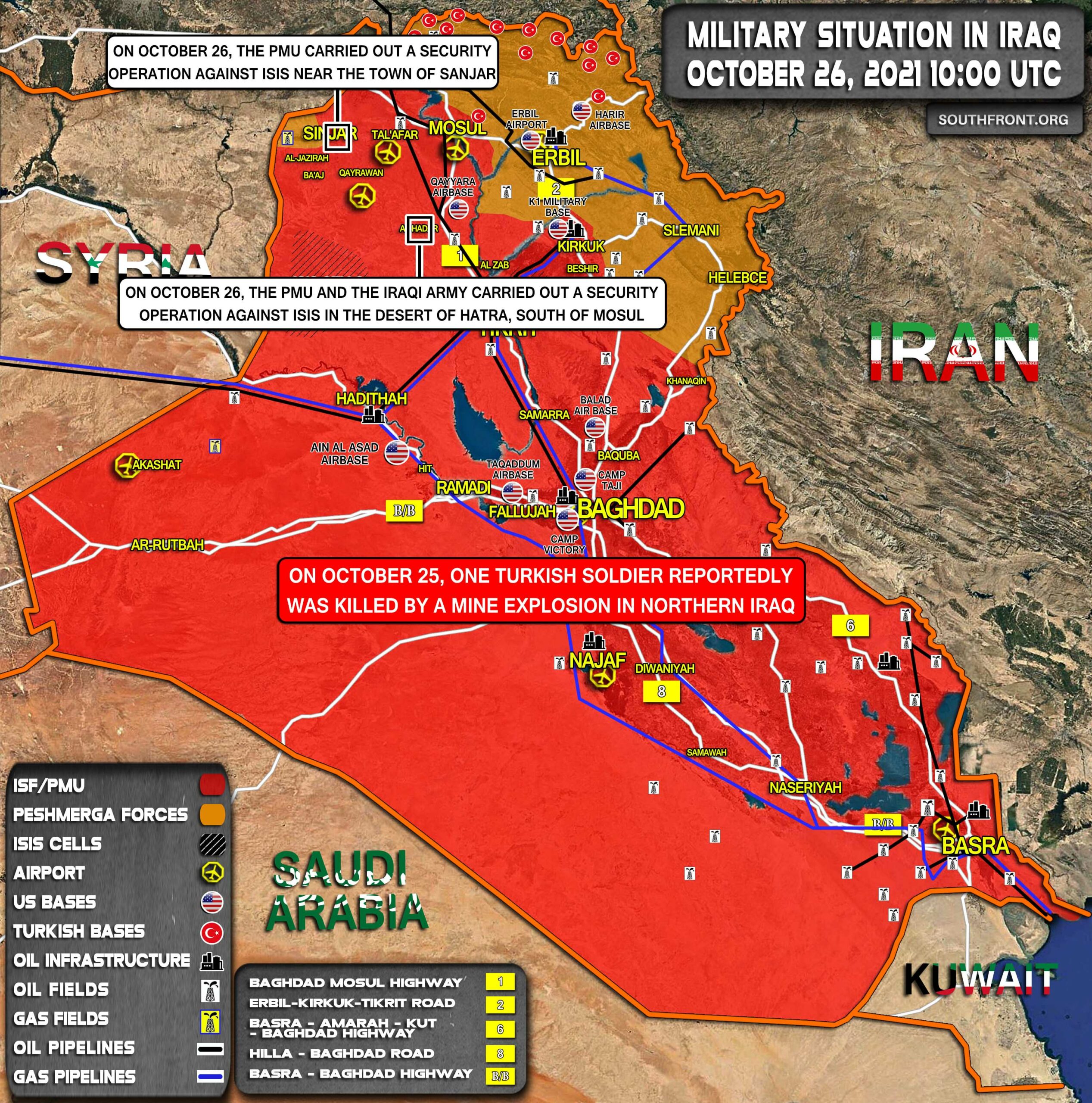 Military Situation In Iraq On October 26, 2021 (Map Update)