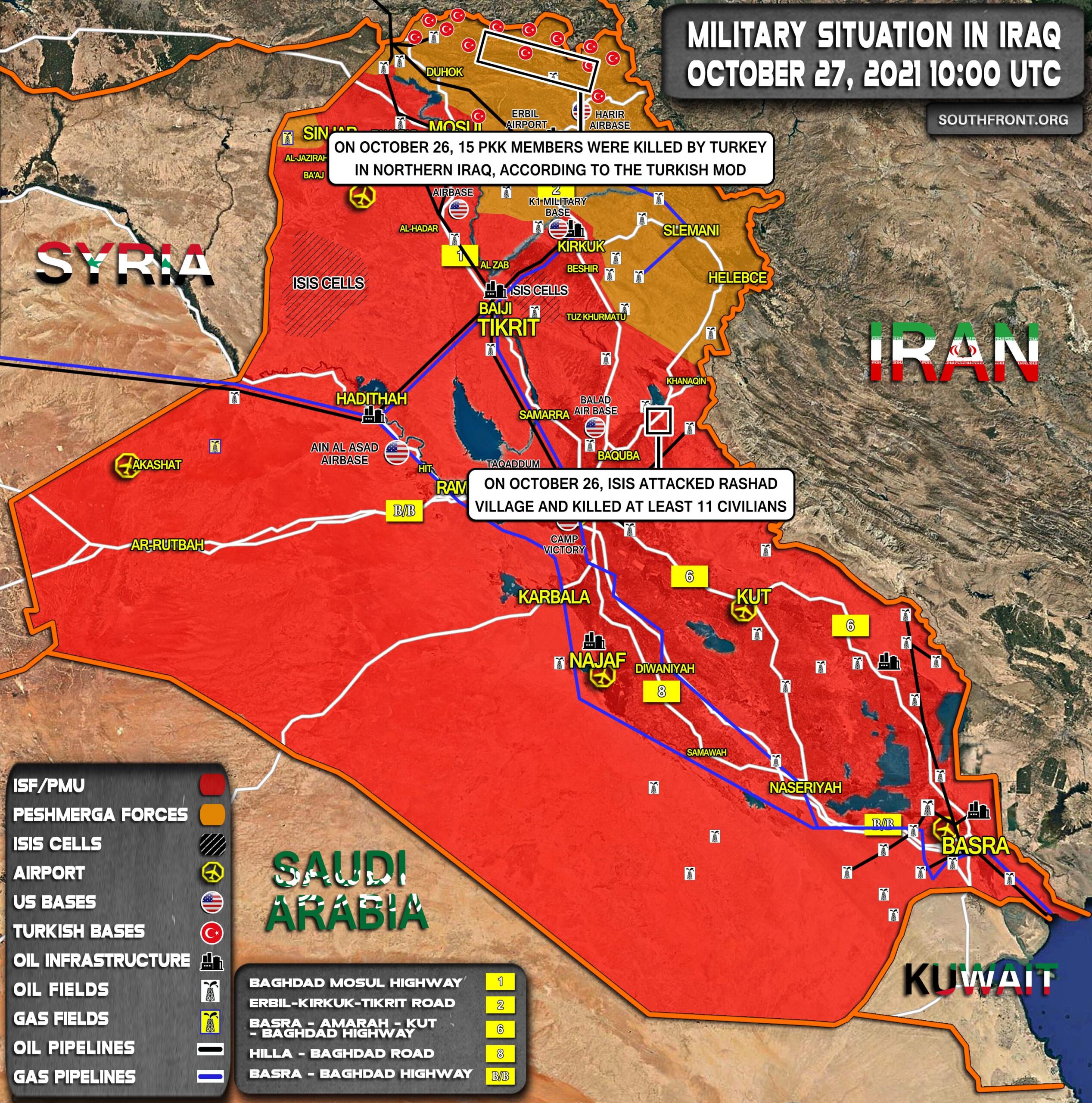 Military Situation In Iraq On October 27, 2021 (Map Update)