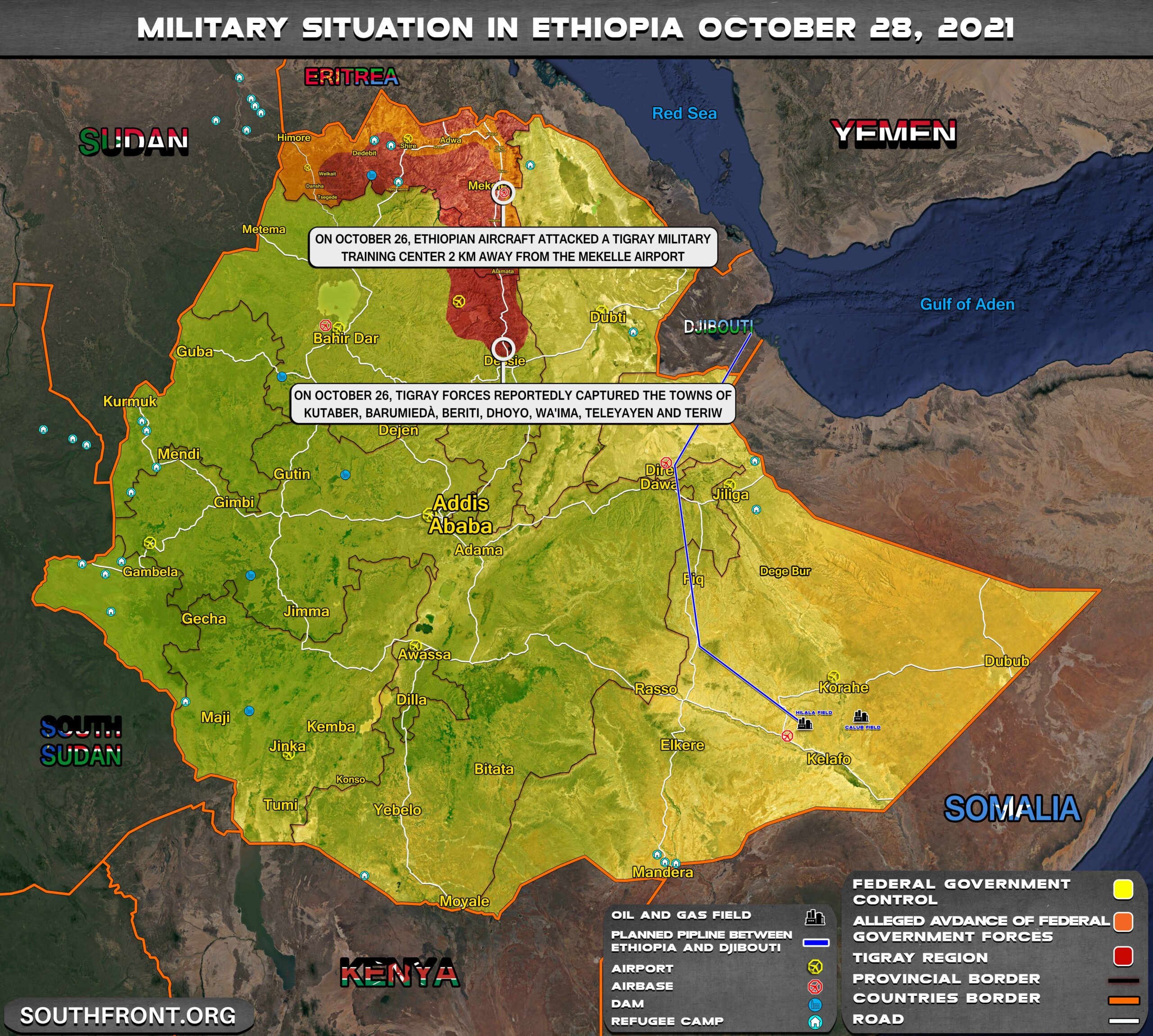 Military Situation In Ethiopia On October 28, 2021 (Map Update)