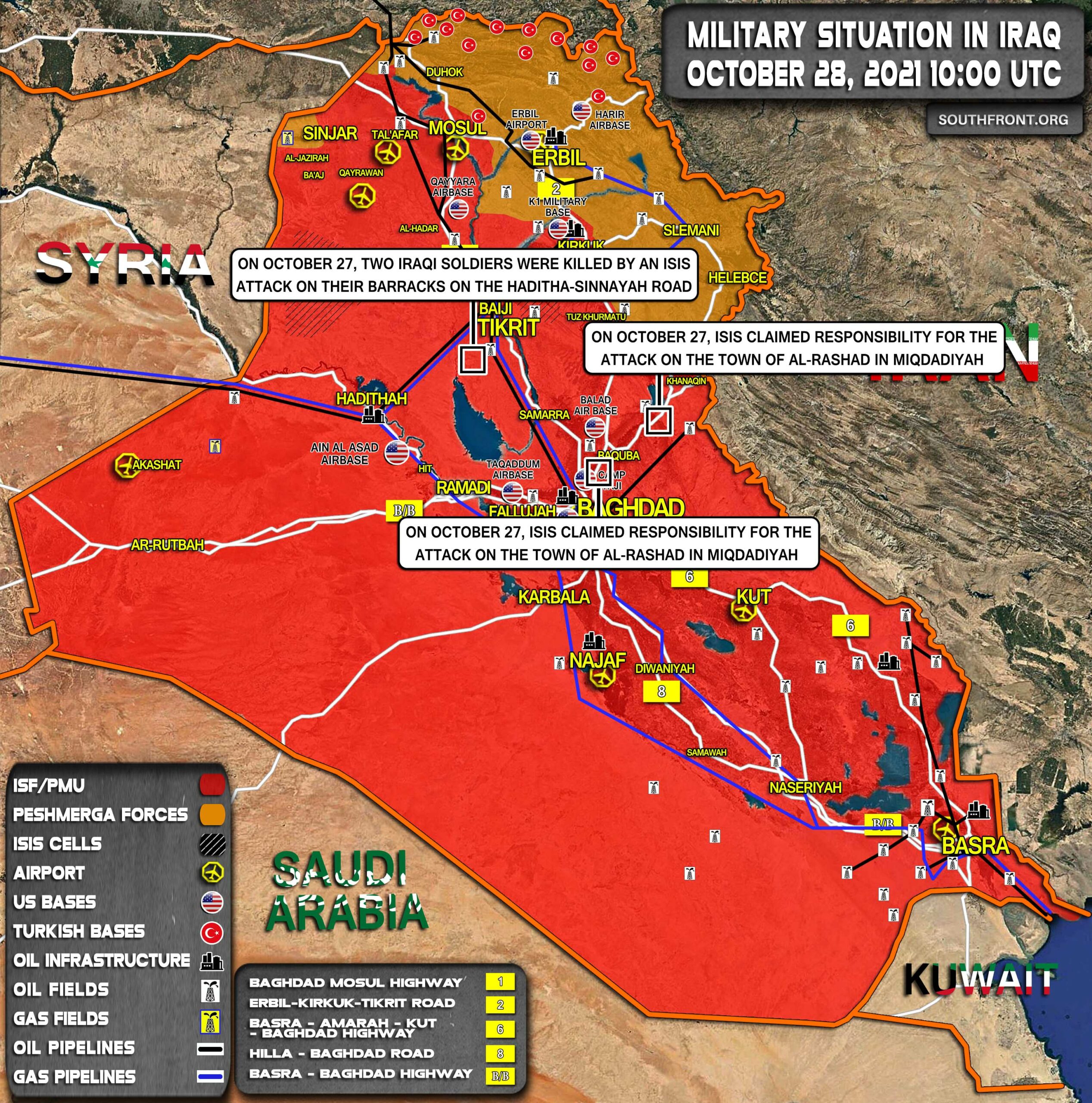 Military Situation In Iraq On October 28, 2021 (Map Update)