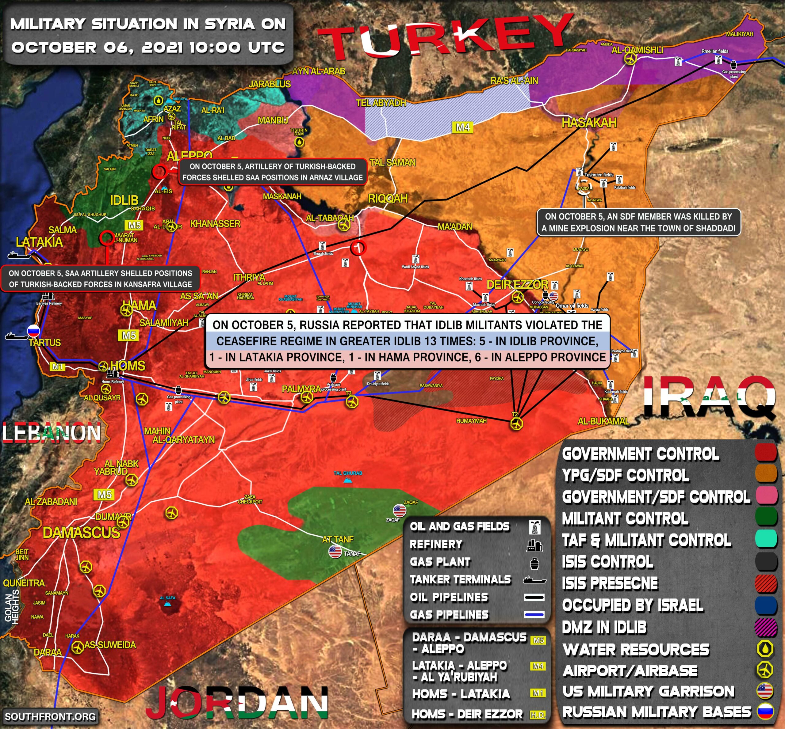 Military Situation In Syria On October 6, 2021 (Map Update)