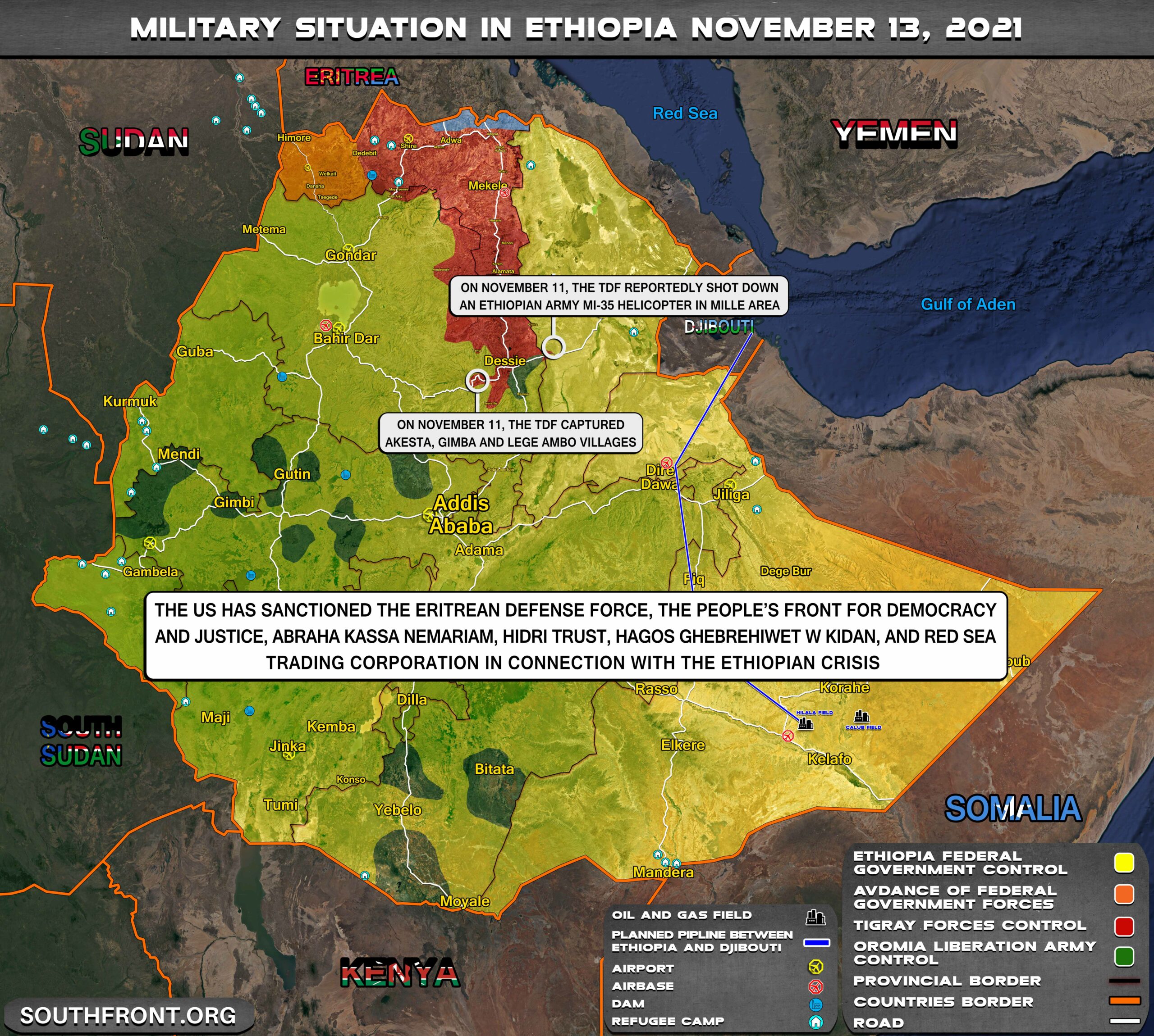 Military Situation In Ethiopia On November 13, 2021 (Map Update)