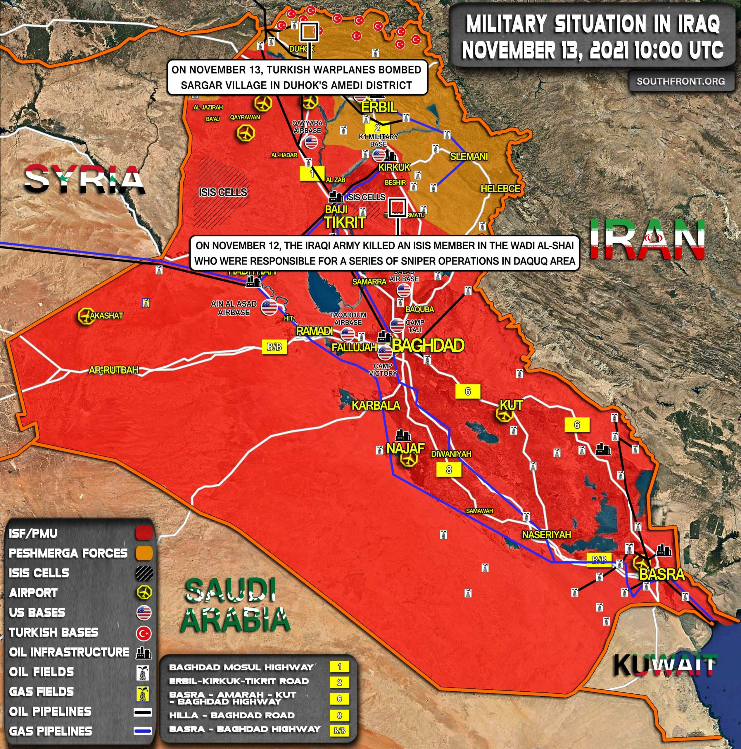 Military Situation In Iraq On November 13, 2021 (Map Update)