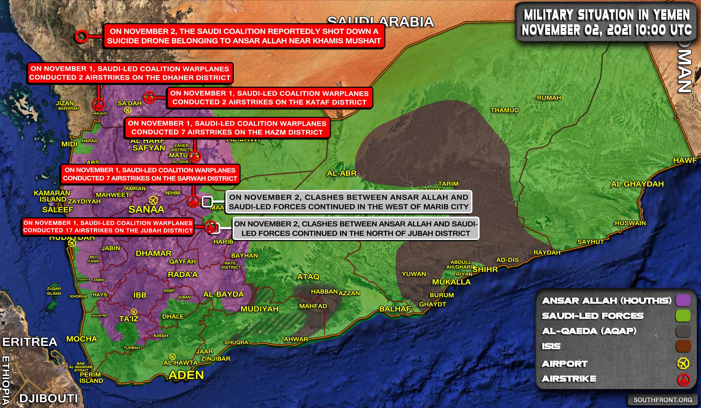 Military Situation In Yemen On November 2, 2021 (Map Update)
