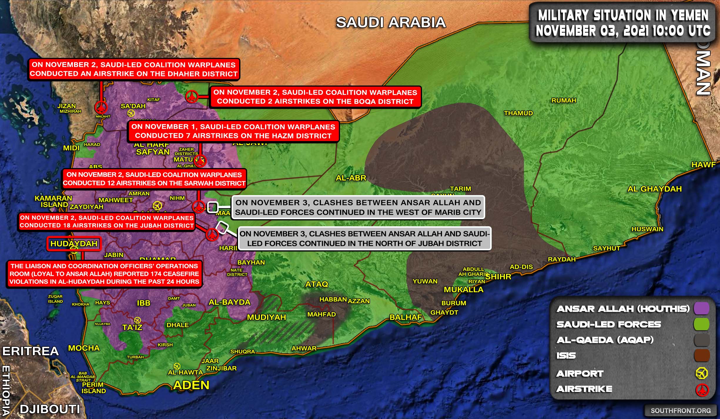 Military Situation In Yemen On November 3, 2021 (Map Update)