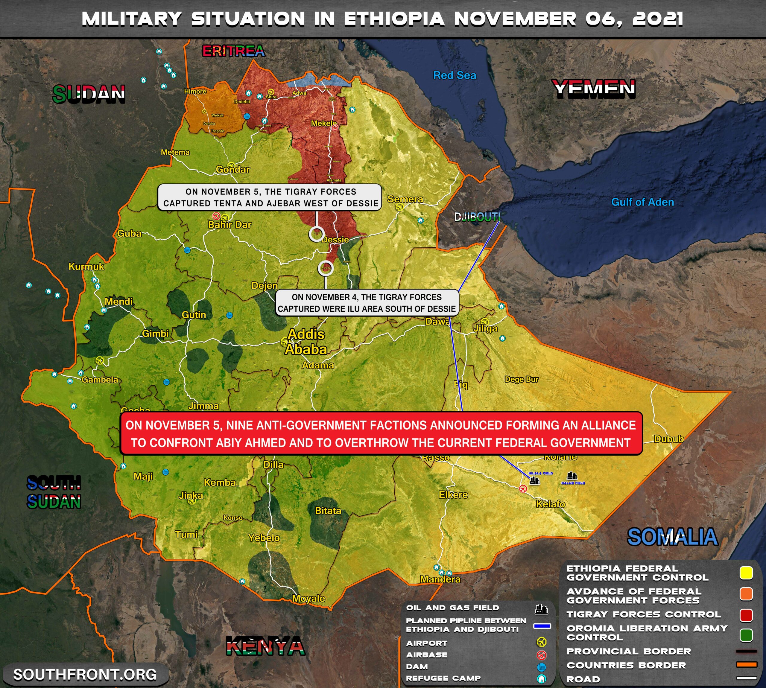 Military Situation In Ethiopia On November 6, 2021 (Map Update)