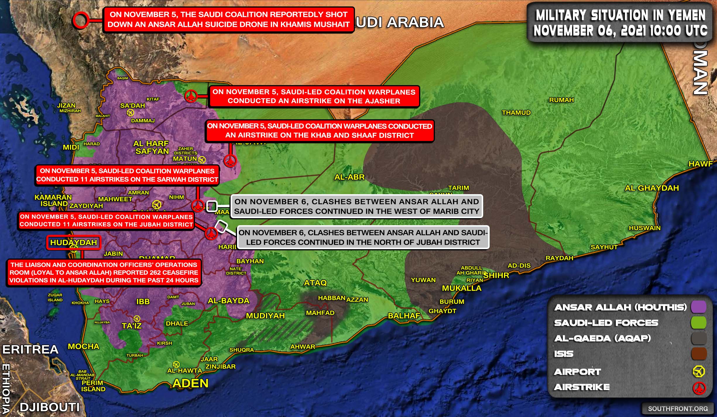 Military Situation In Yemen On November 6, 2021 (Map Update)