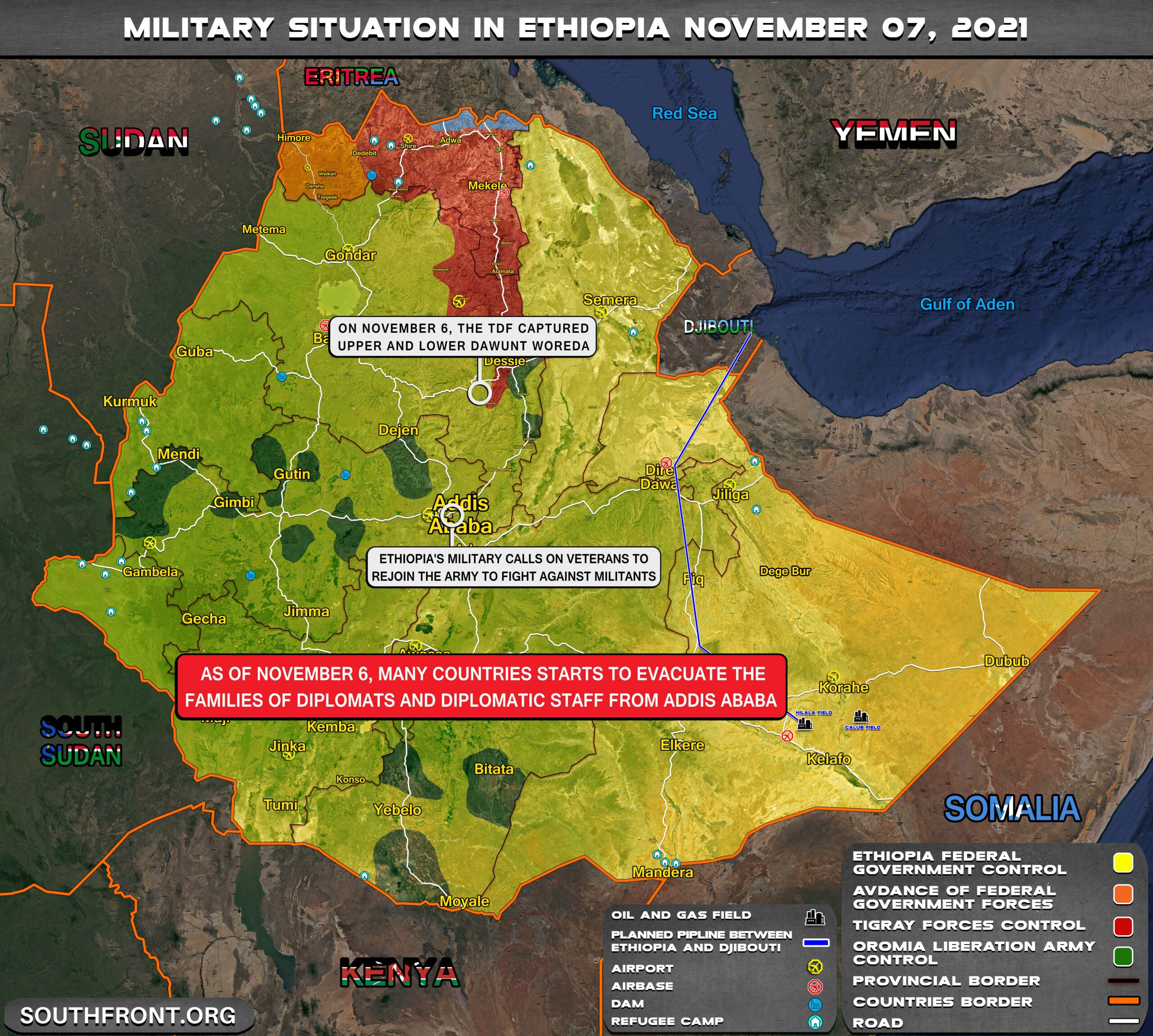 Military Situation In Ethiopia On November 7, 2021 (Map Update)