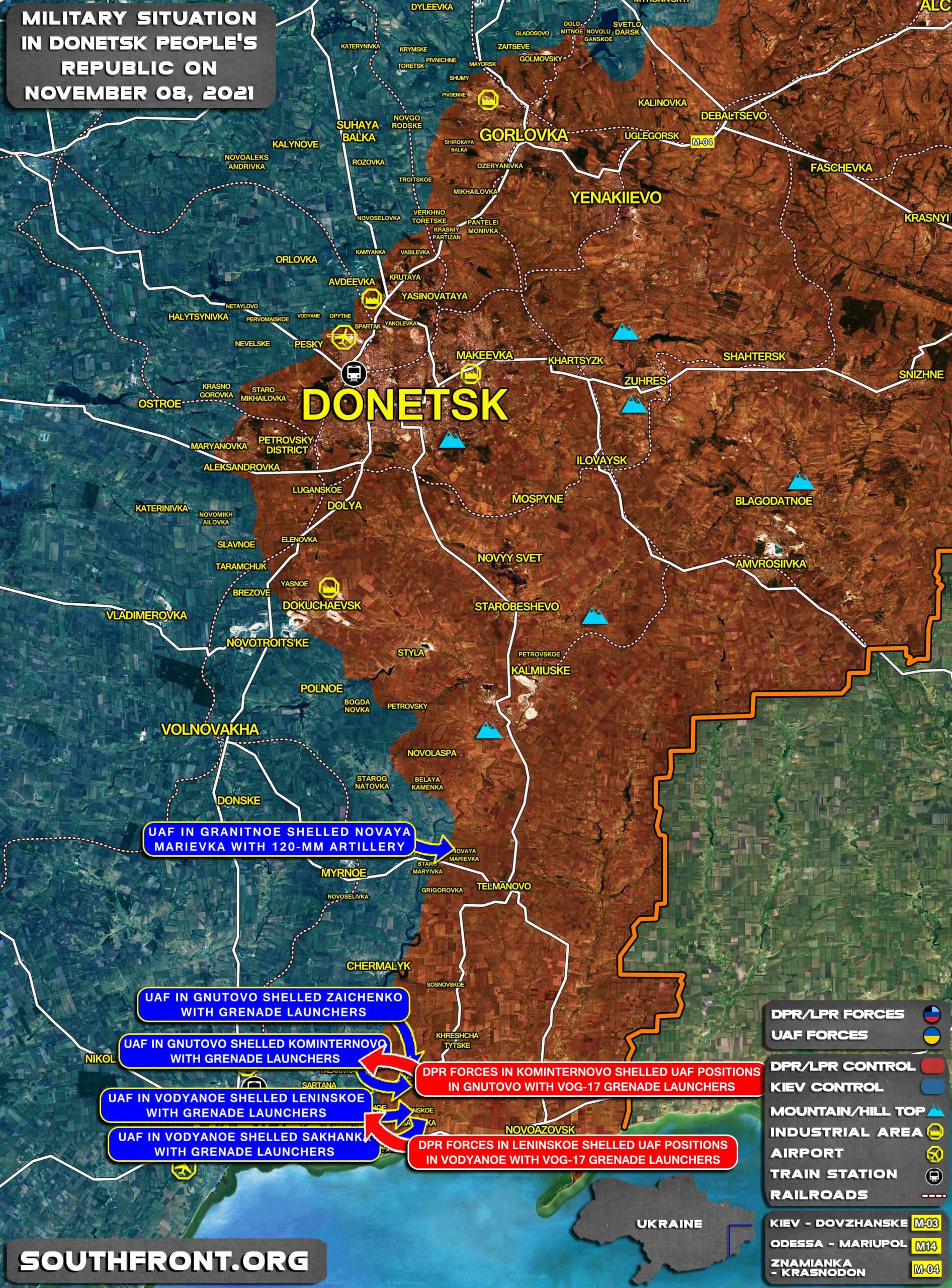 Military Situation In Donetsk People’s Republic On November 8, 2021 (Map Update)