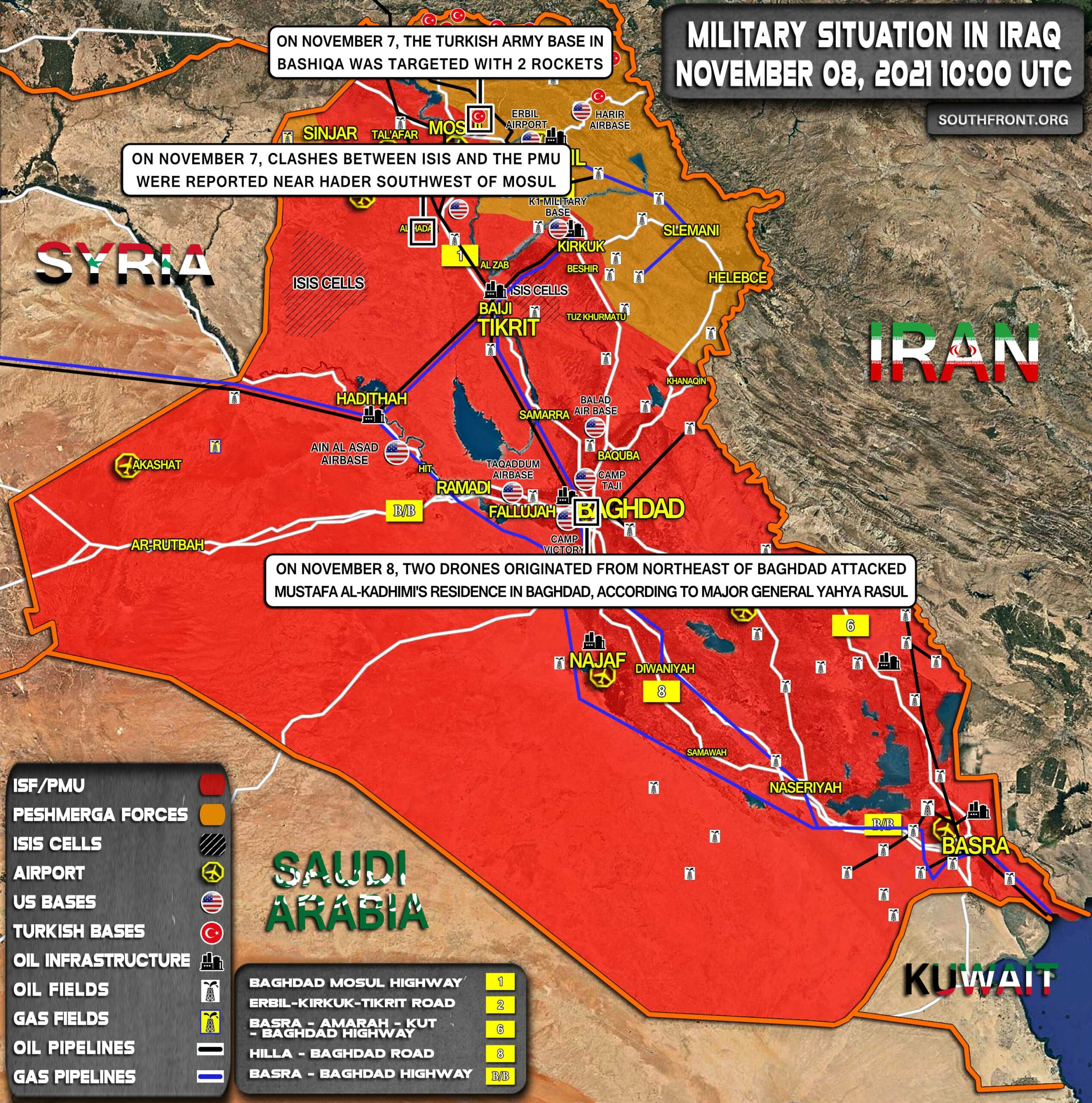 Military Situation In Iraq On November 8, 2021 (Map Update)