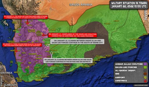 Military Situation In Yemen On January 22, 2022 (Map Update)
