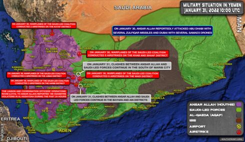 Military Situation In Yemen On January 31, 2022 (Map Update)