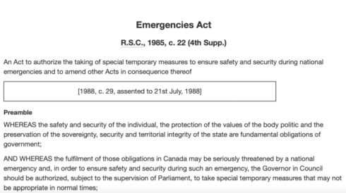 A National Emergency AGAINST Trudeau’s “COVID Mandates” Which “Seriously Endanger the Lives, Health or Safety of Canadians”