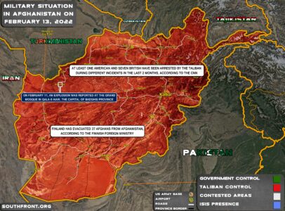 Military Situation In Afghanistan On February 13, 2022 (Map Update)
