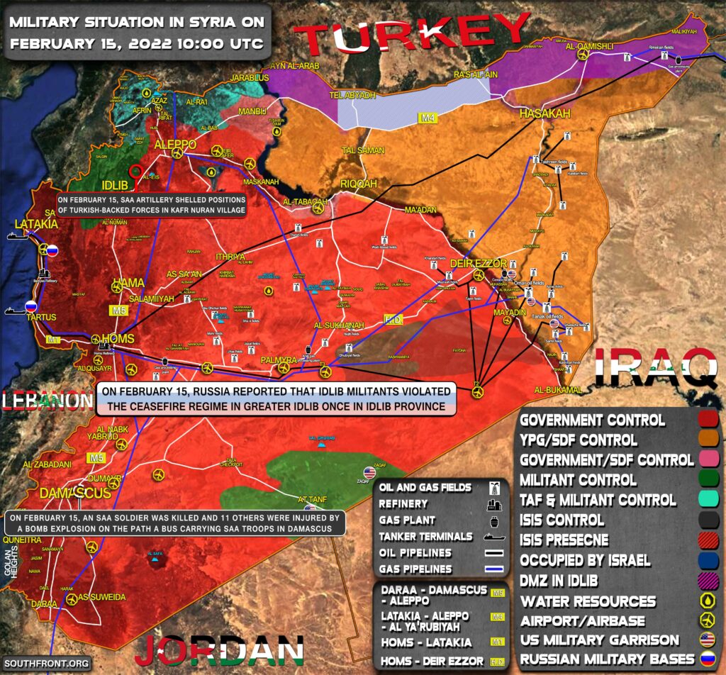 Military Situation In Syria On February 15, 2022 (Map Update)