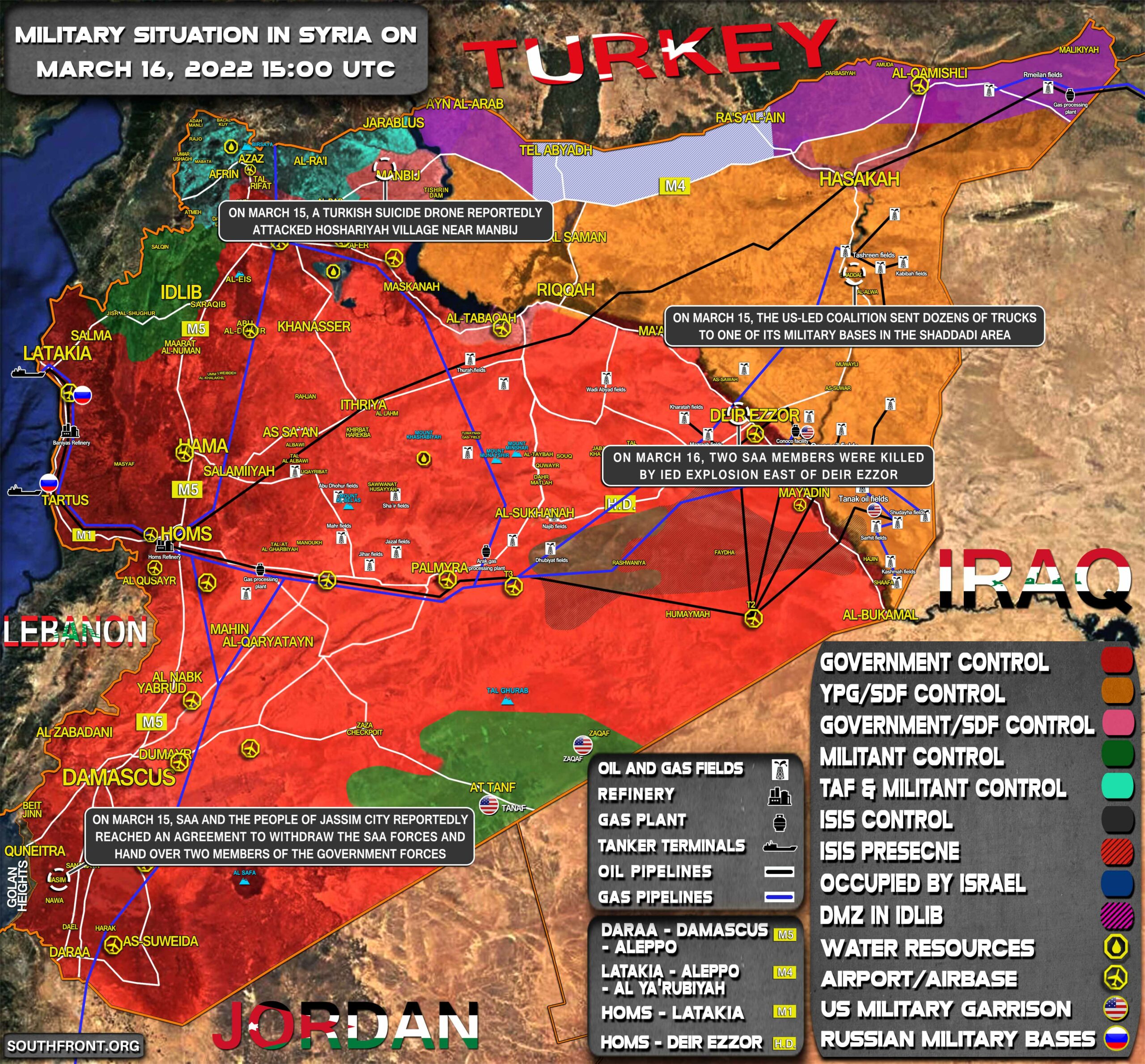 Military Situation In Syria On March 16, 2022 (Map Update)