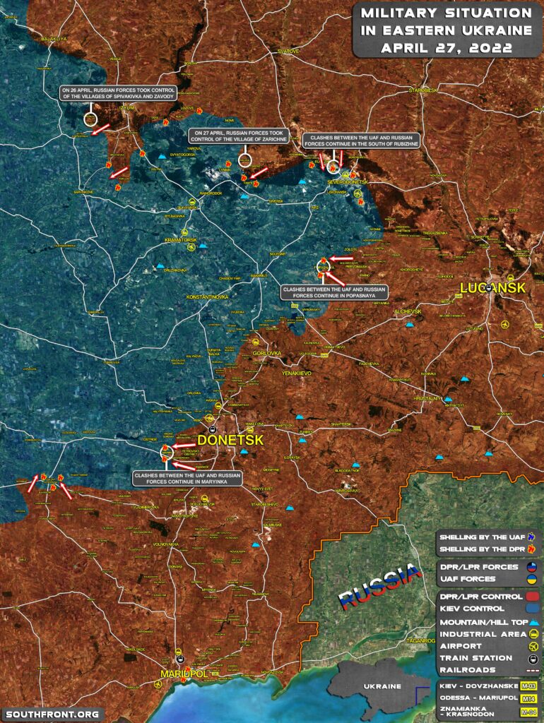Military Situation On Donetsk Front On 28 April 2022 And Forecast Of Conflict's Development