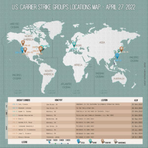 Locations Of US Carrier Strike Groups – April 27, 2022