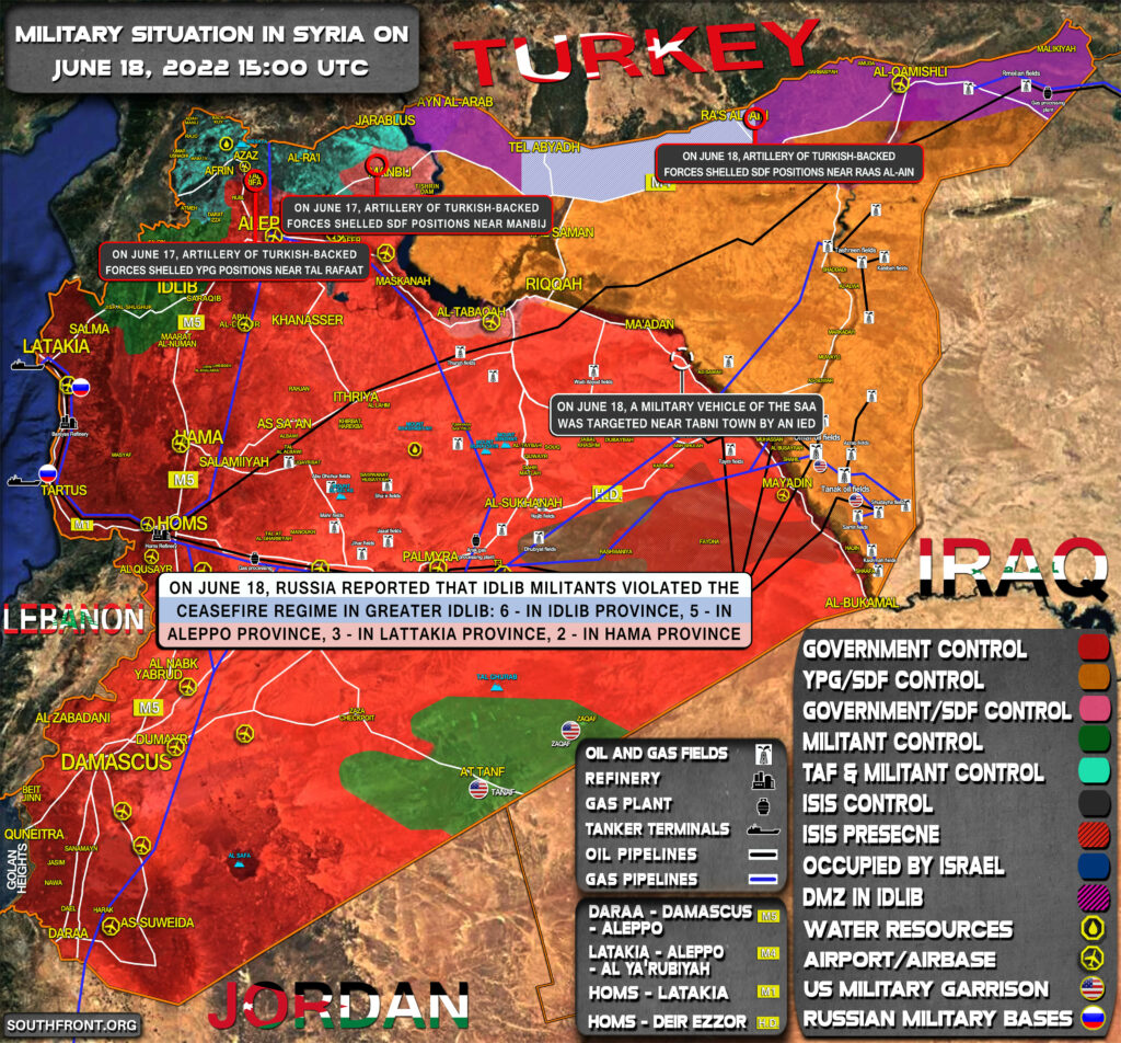 Military Situation In Syria On June 18, 2022 (Map Update)