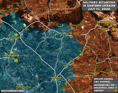 Military Situation In Eastern Ukraine, Slavyansk-Kramatorsk Region, On July 14, 2022 (Map Update)