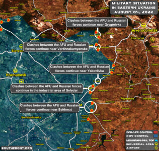 Military Situation In Ukraine, Slavyansk-Kramatorsk Region, On August 4, 2022 (Map Update)