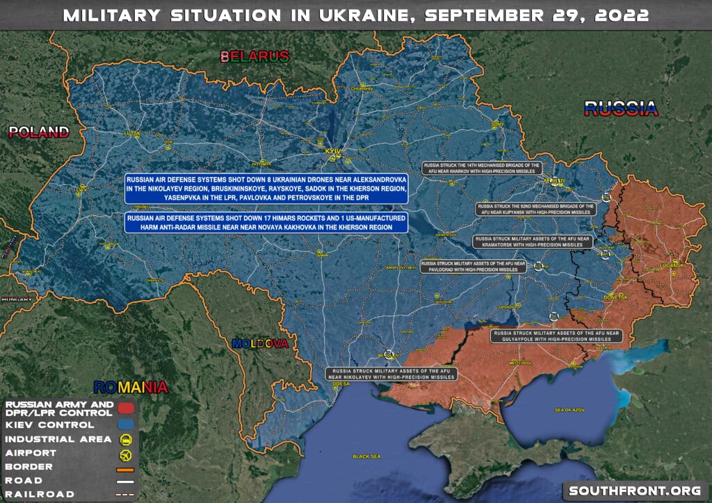 Military Situation In Ukraine On September 29, 2022 (Map Update)