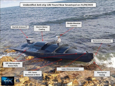 Unidentified Unmanned Boats Spotted On The Shore Of Sevastopol, Crimea